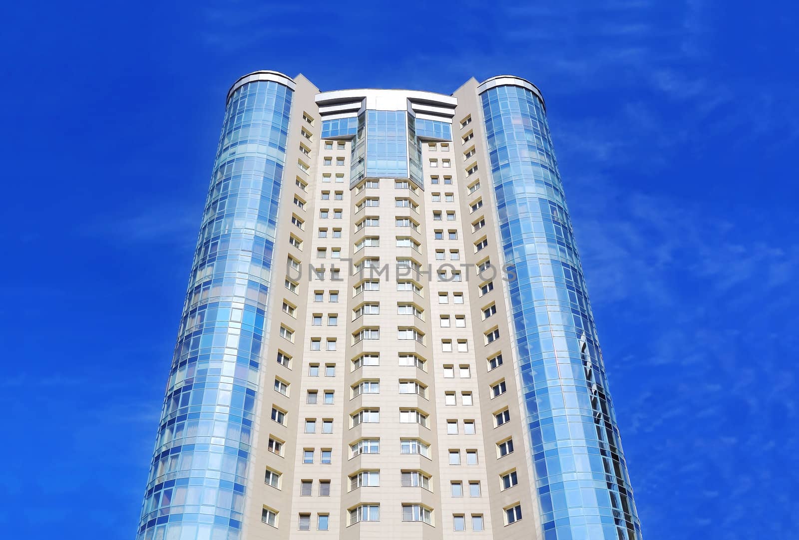 Image of skyscraper with blue sky Russia