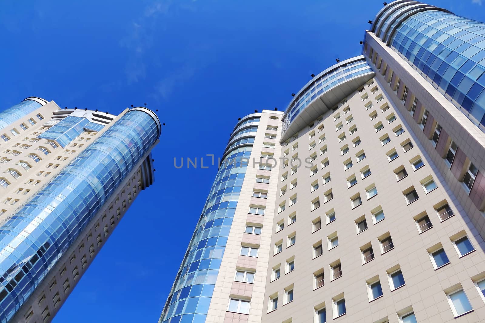 Image of skyscraper with blue sky Russia