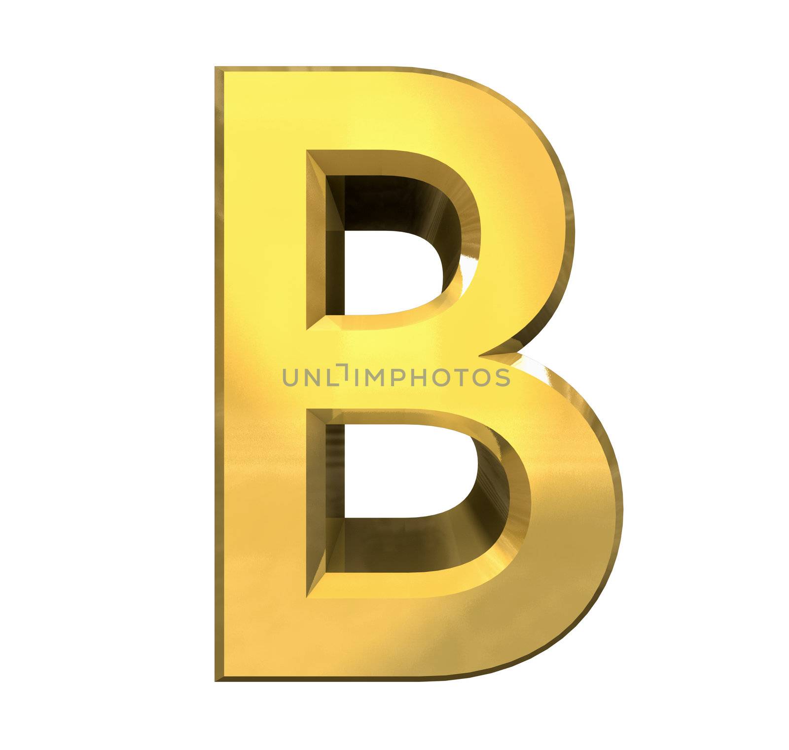 gold 3d letter B - 3d made