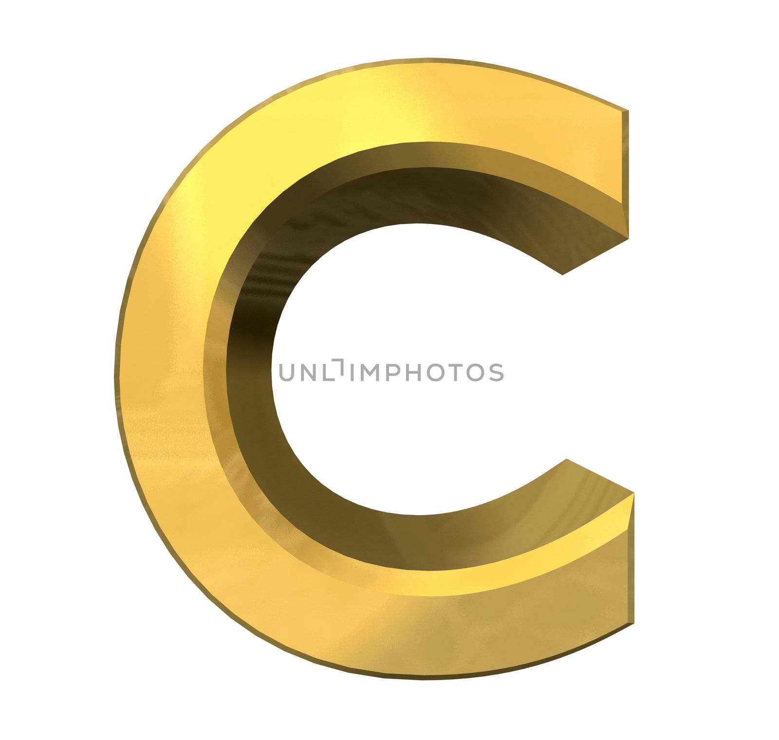 gold 3d letter C - 3d made