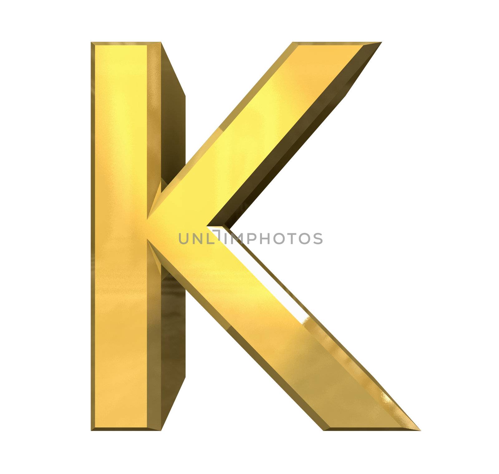 gold 3d letter K - 3d made