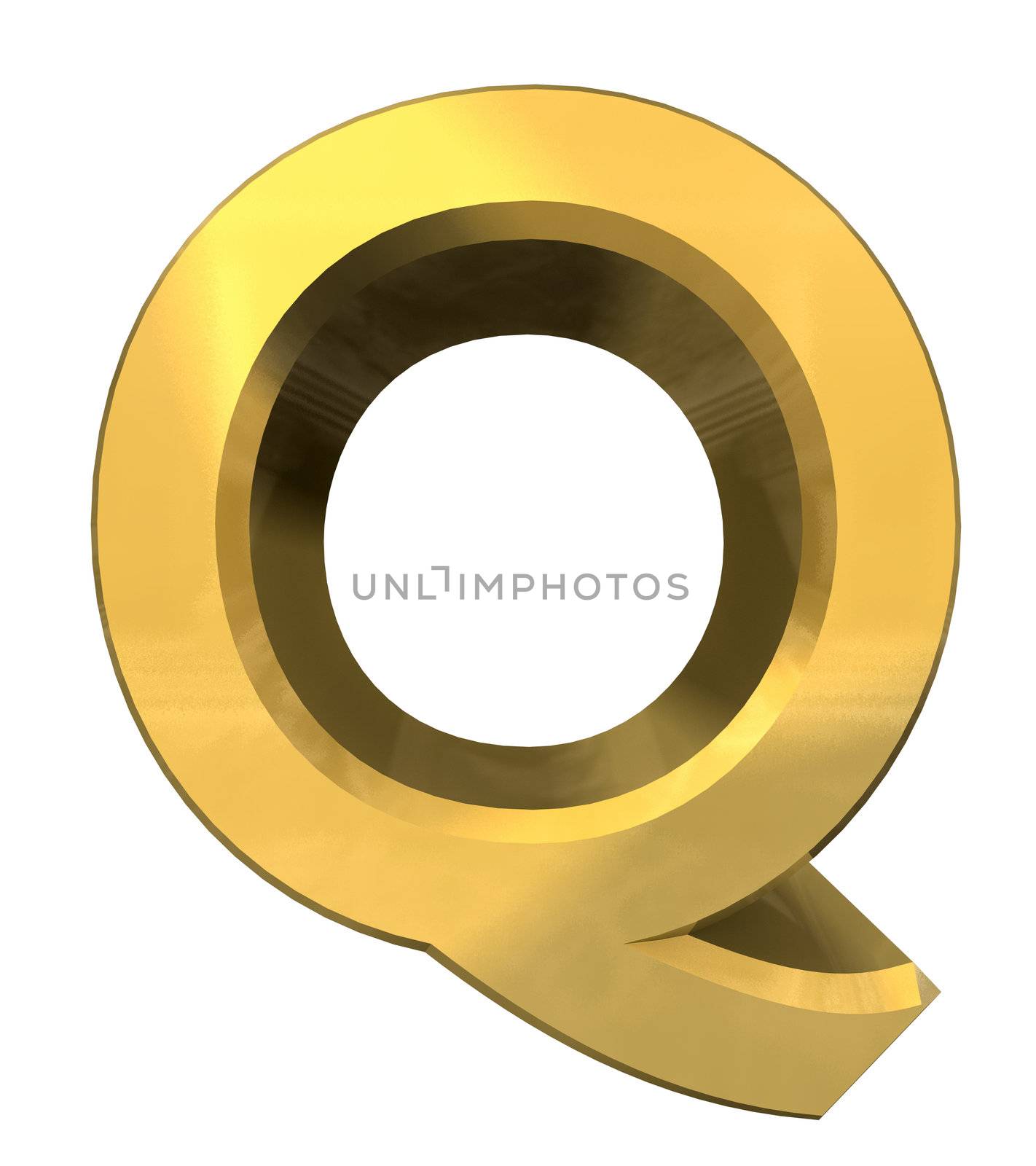 gold 3d letter Q - 3d made