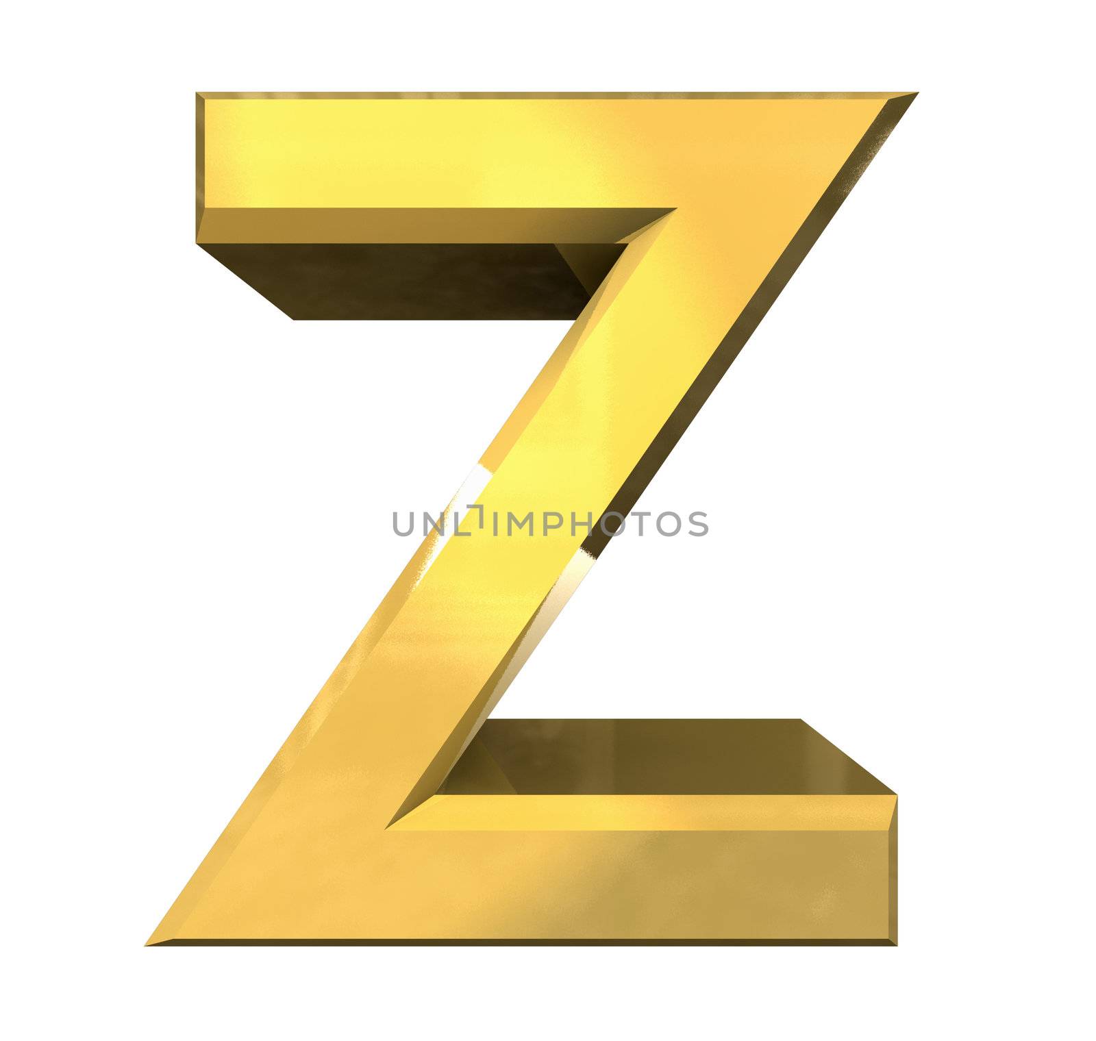 gold 3d letter Z - 3d made