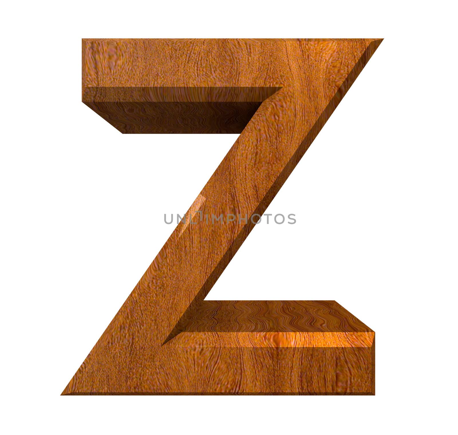 3d letter Z in wood - 3d made