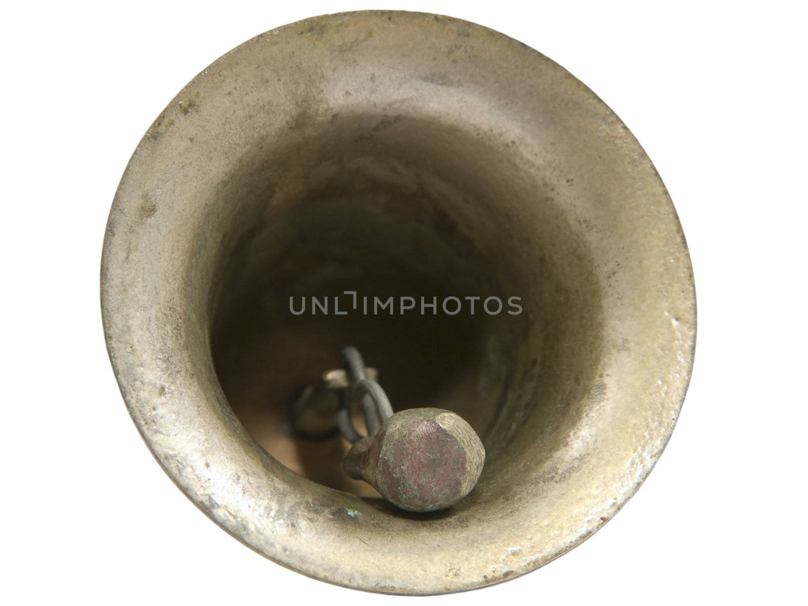Bronze bell isolated on a white background.