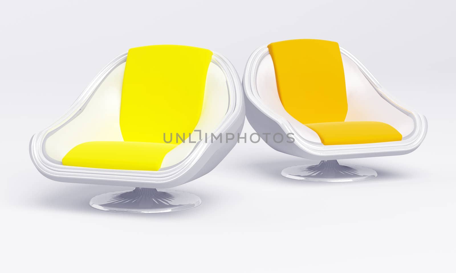 Modern elegant chairs on a white background