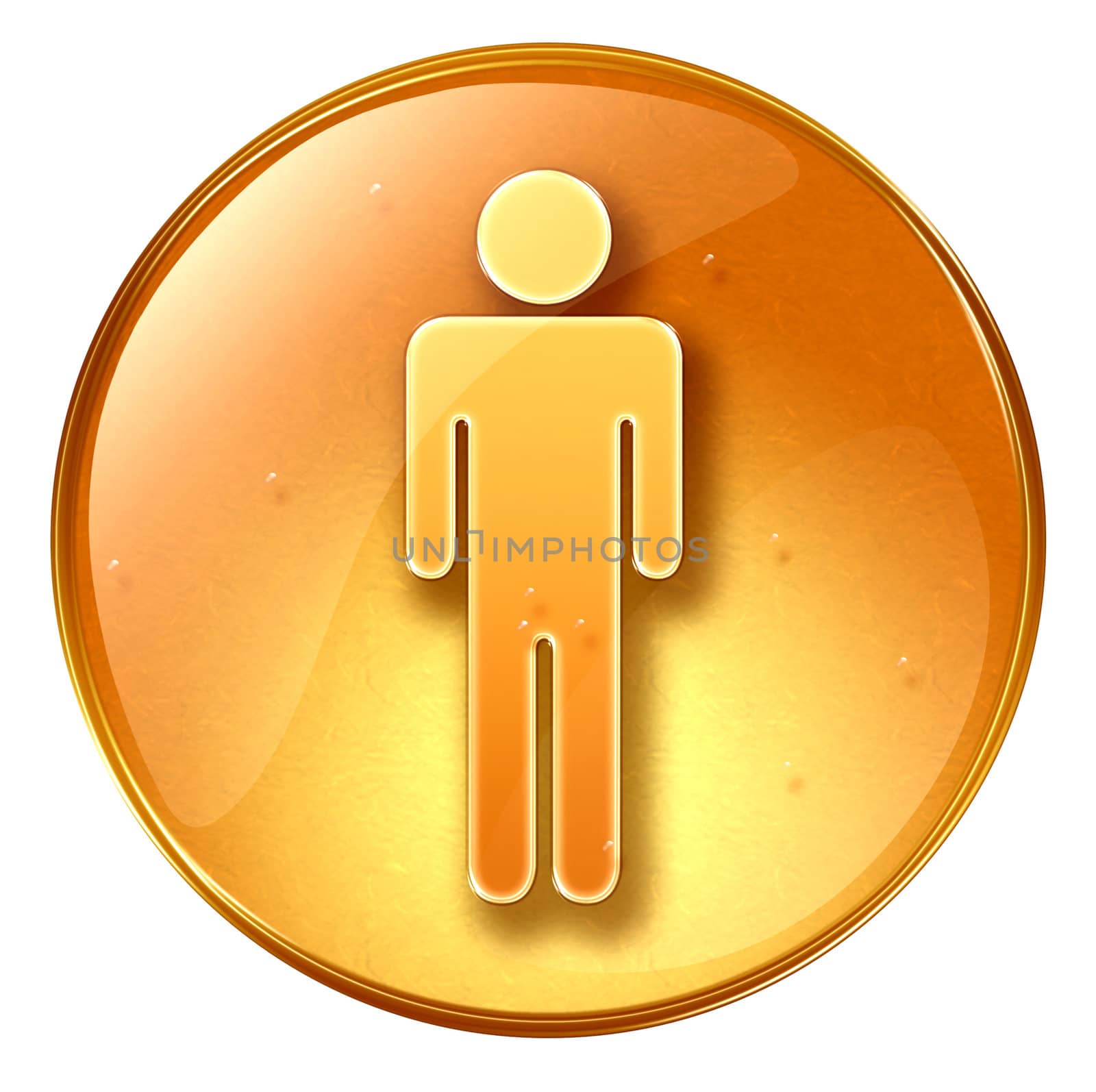 men icon yellow, isolated on white background.

