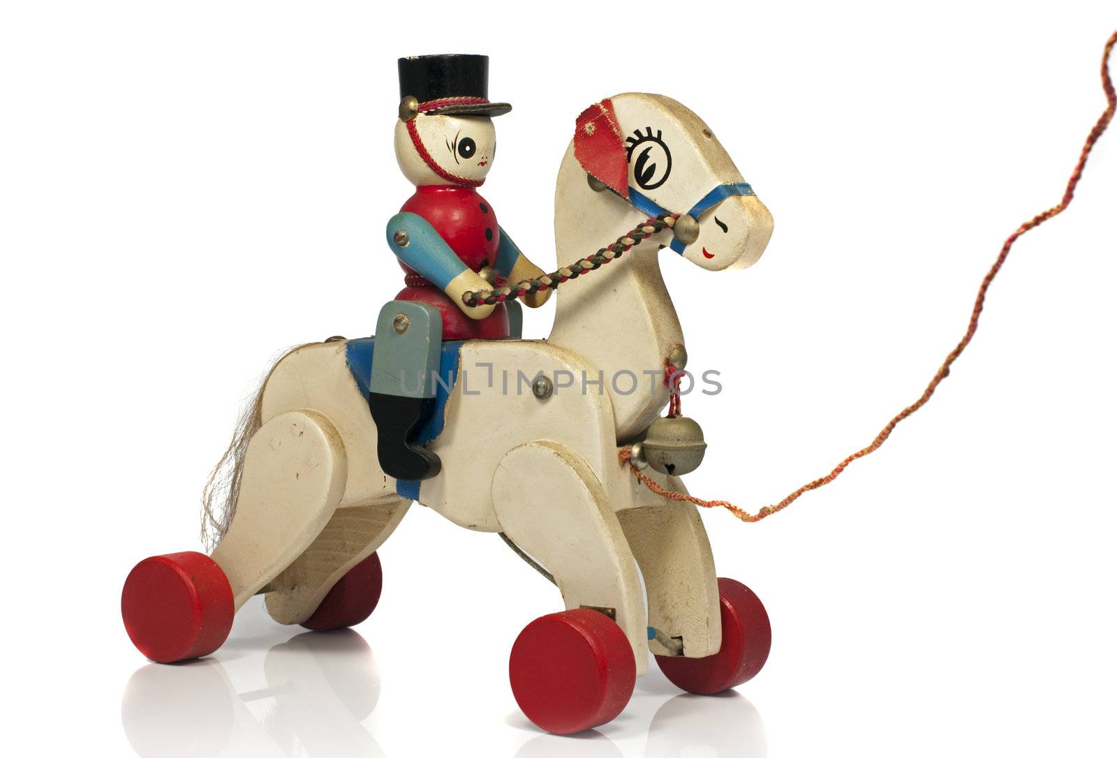 play horse with soldier in wood