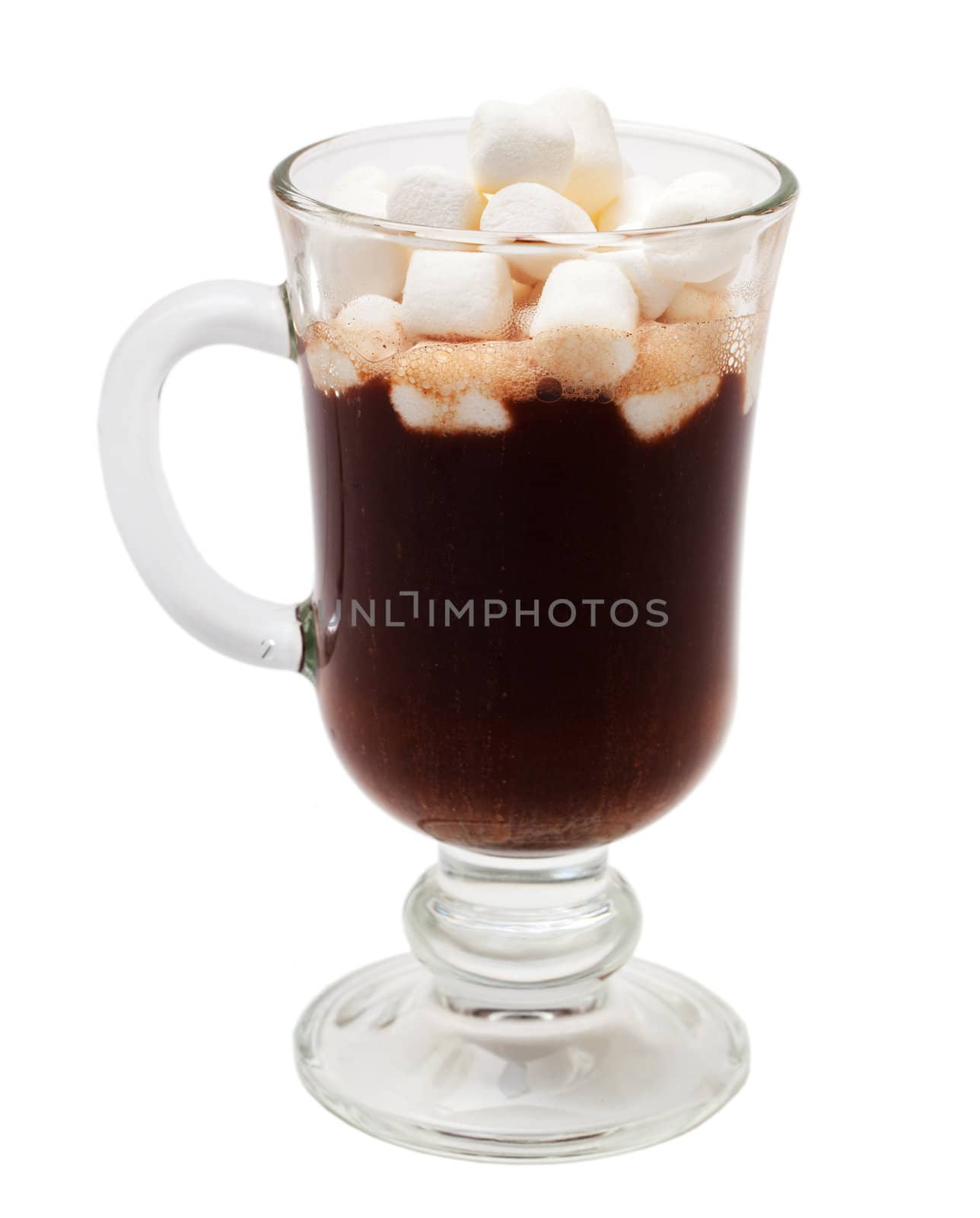 Hot Chocolate with Marshmallows, isolated on white background