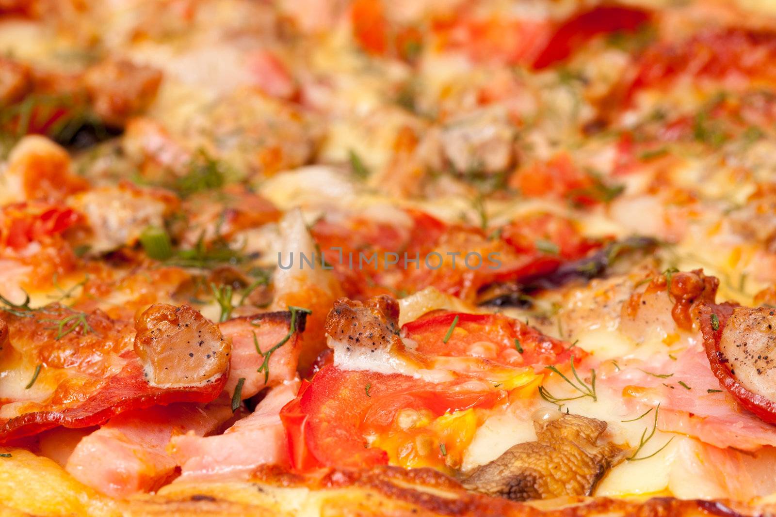 Photo of Baked Pizza, closeup