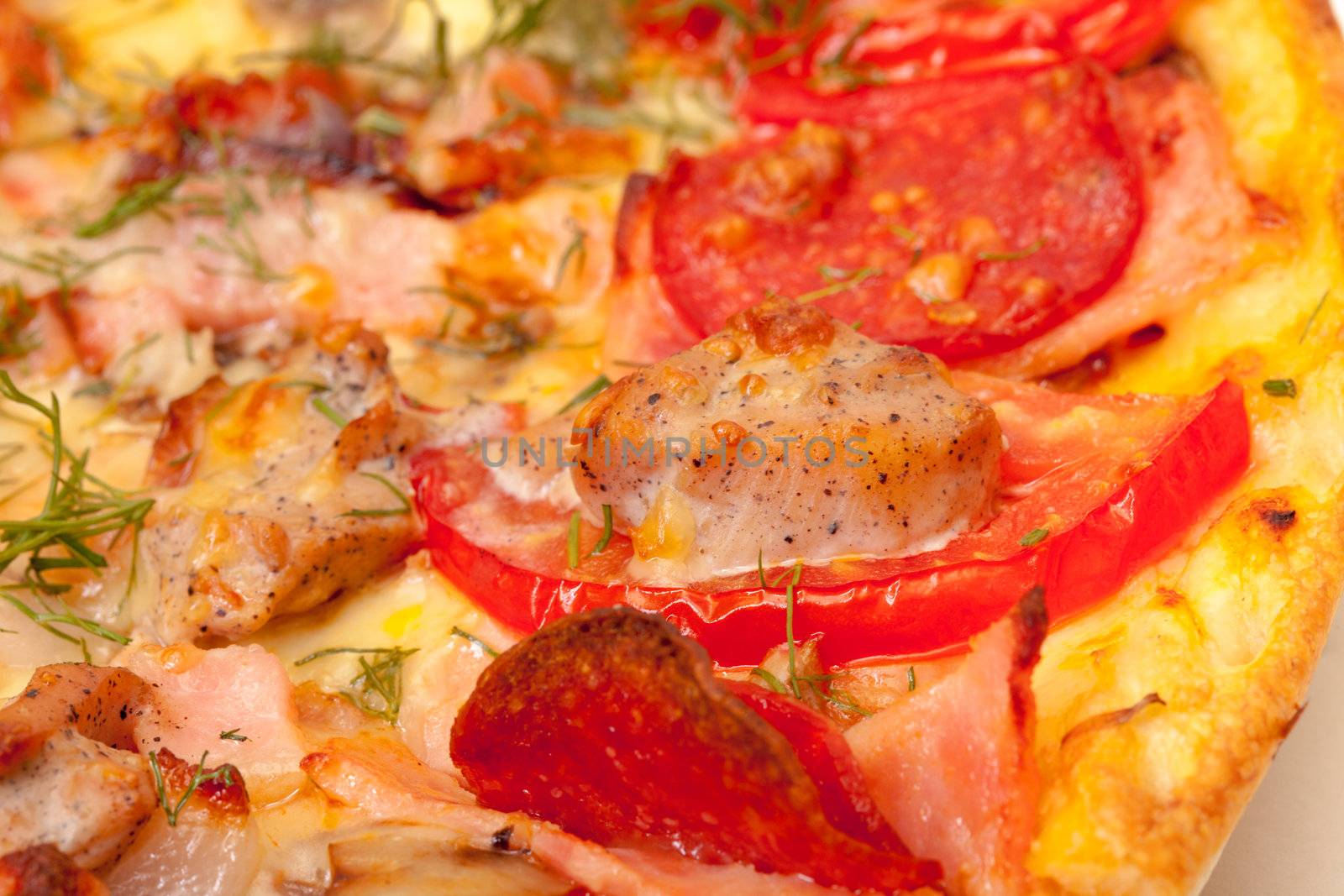 Photo of Baked Pizza, closeup