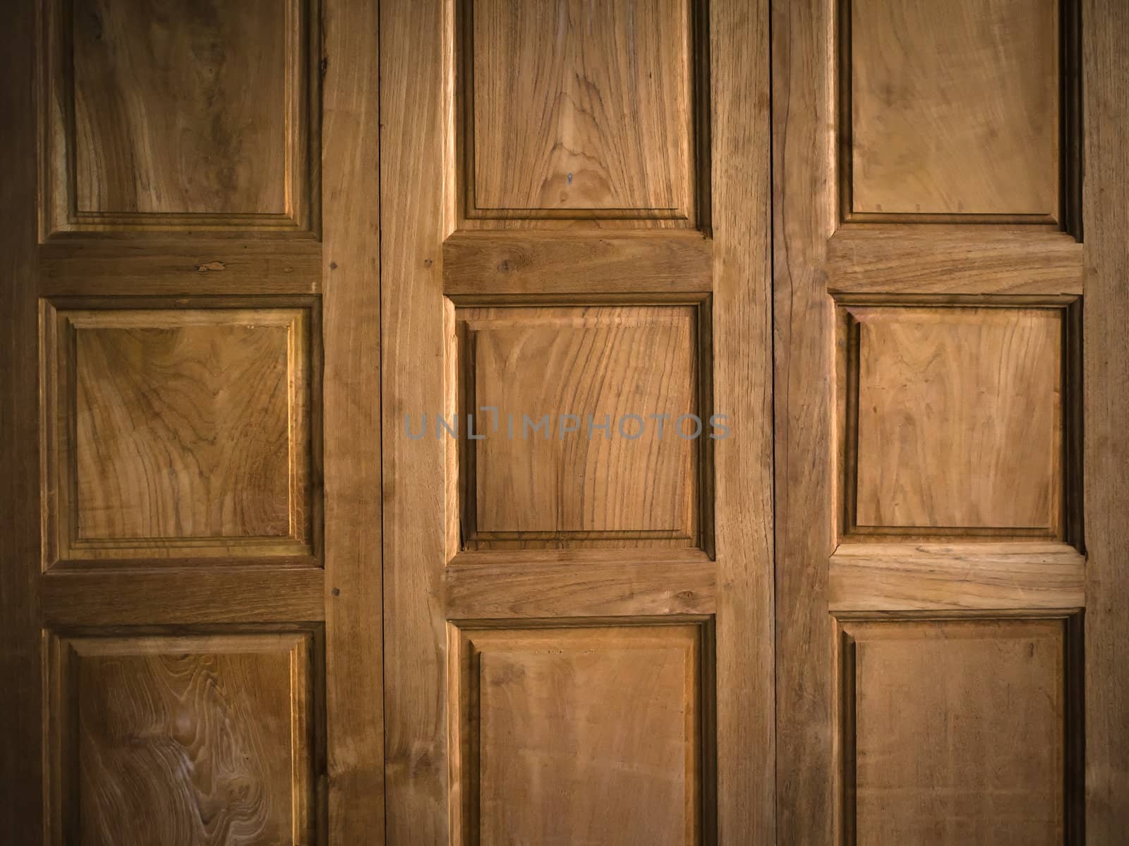 Texture of Teak wood Door for background