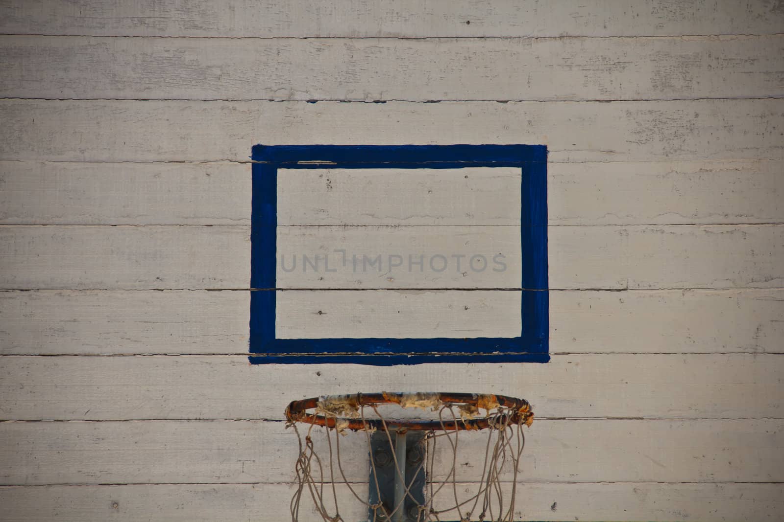 Basketball hoop in the school.