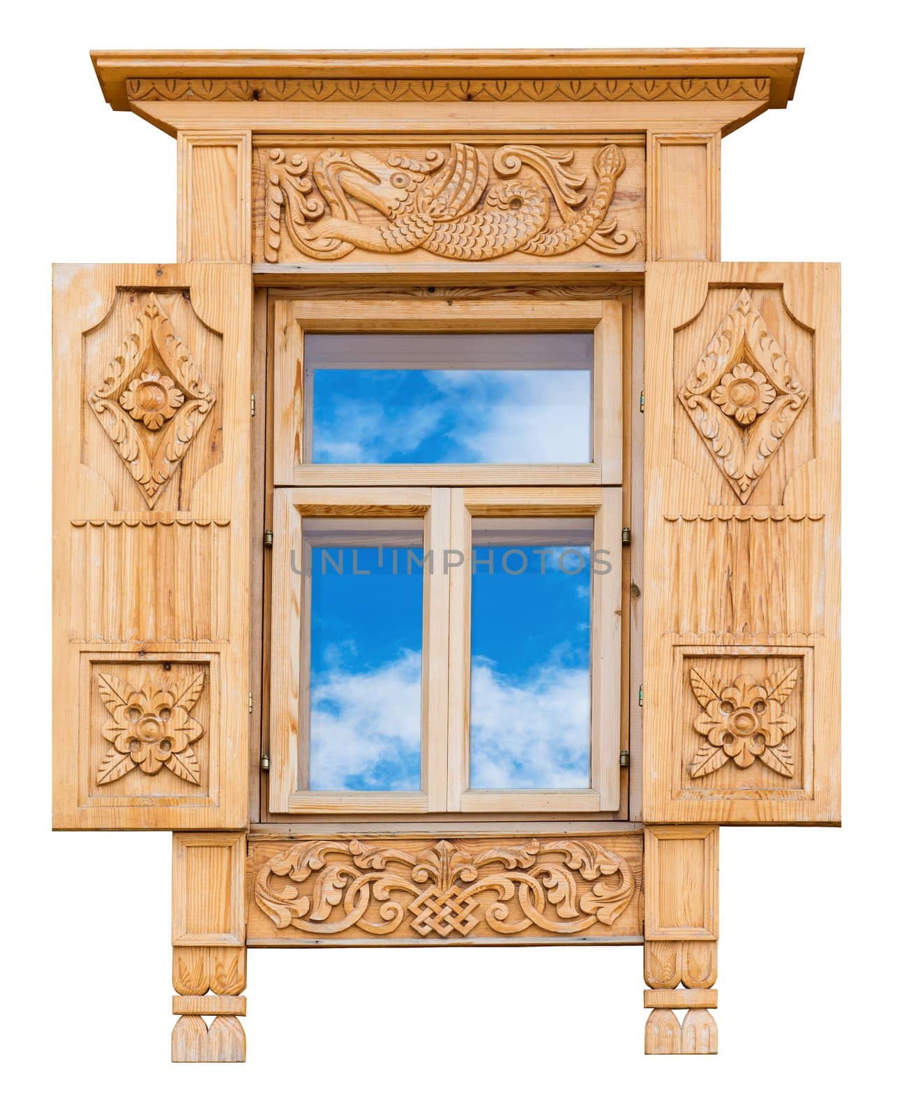 Wooden decorated window by iryna_rasko