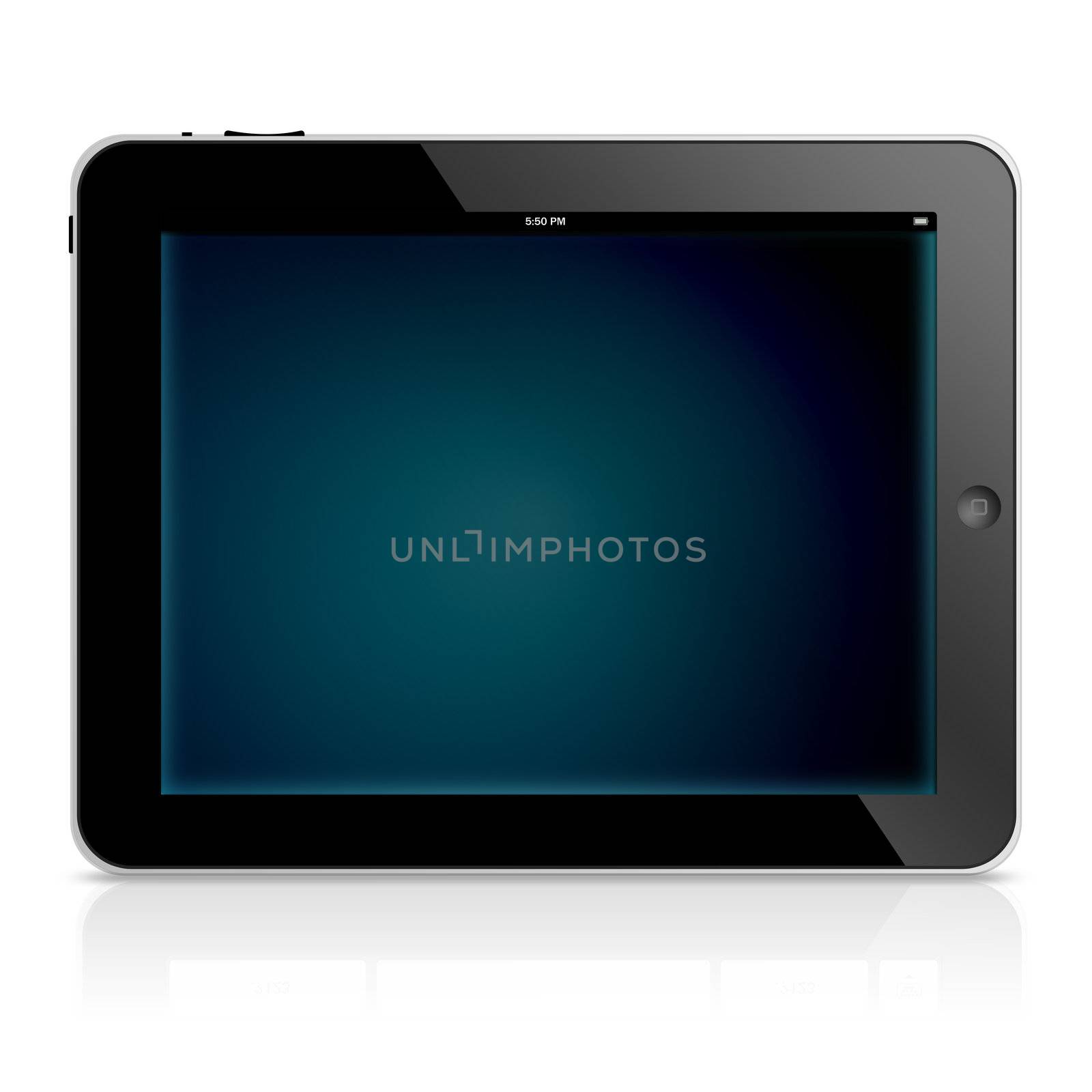 Tablet computer isolated on black background