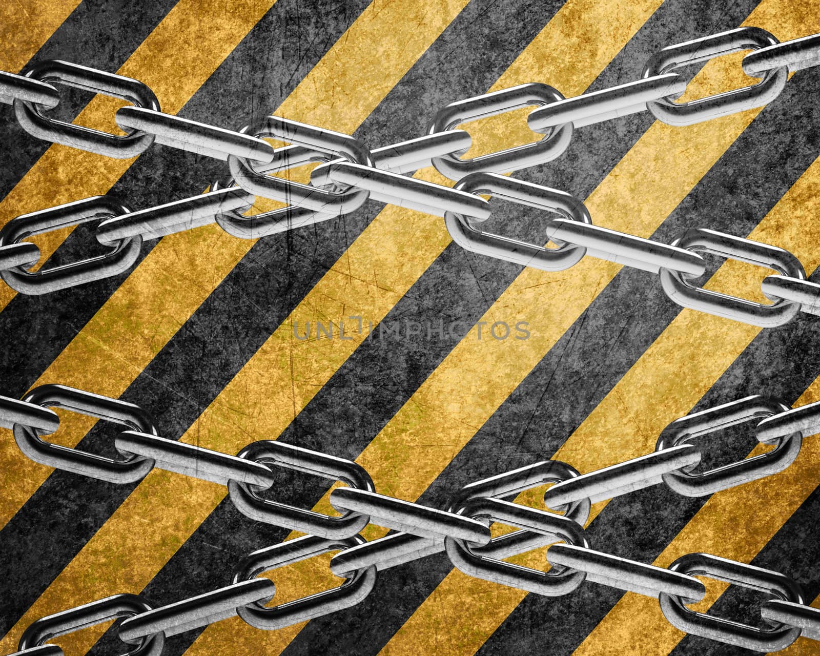 Metal chain parts isolated on white background.