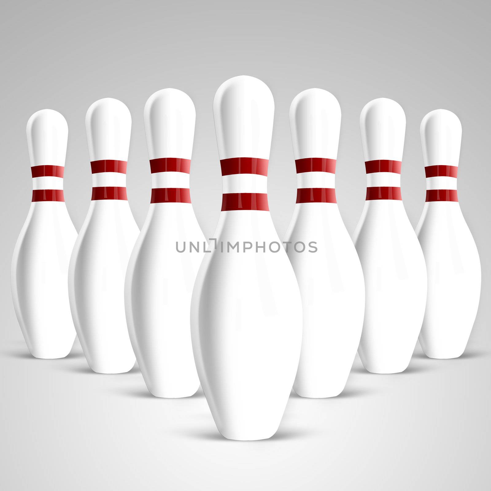 Bowling pins on gradient background