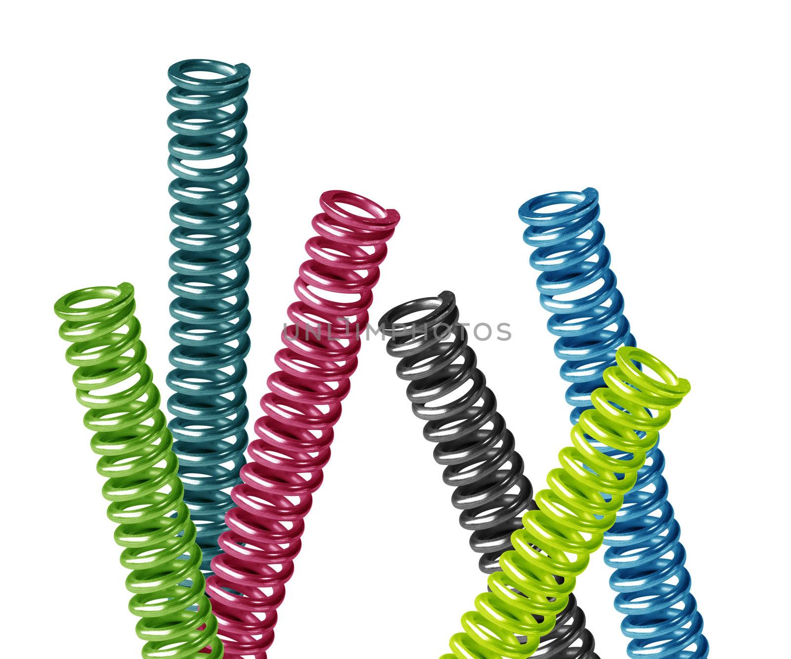 multicolored metal springs