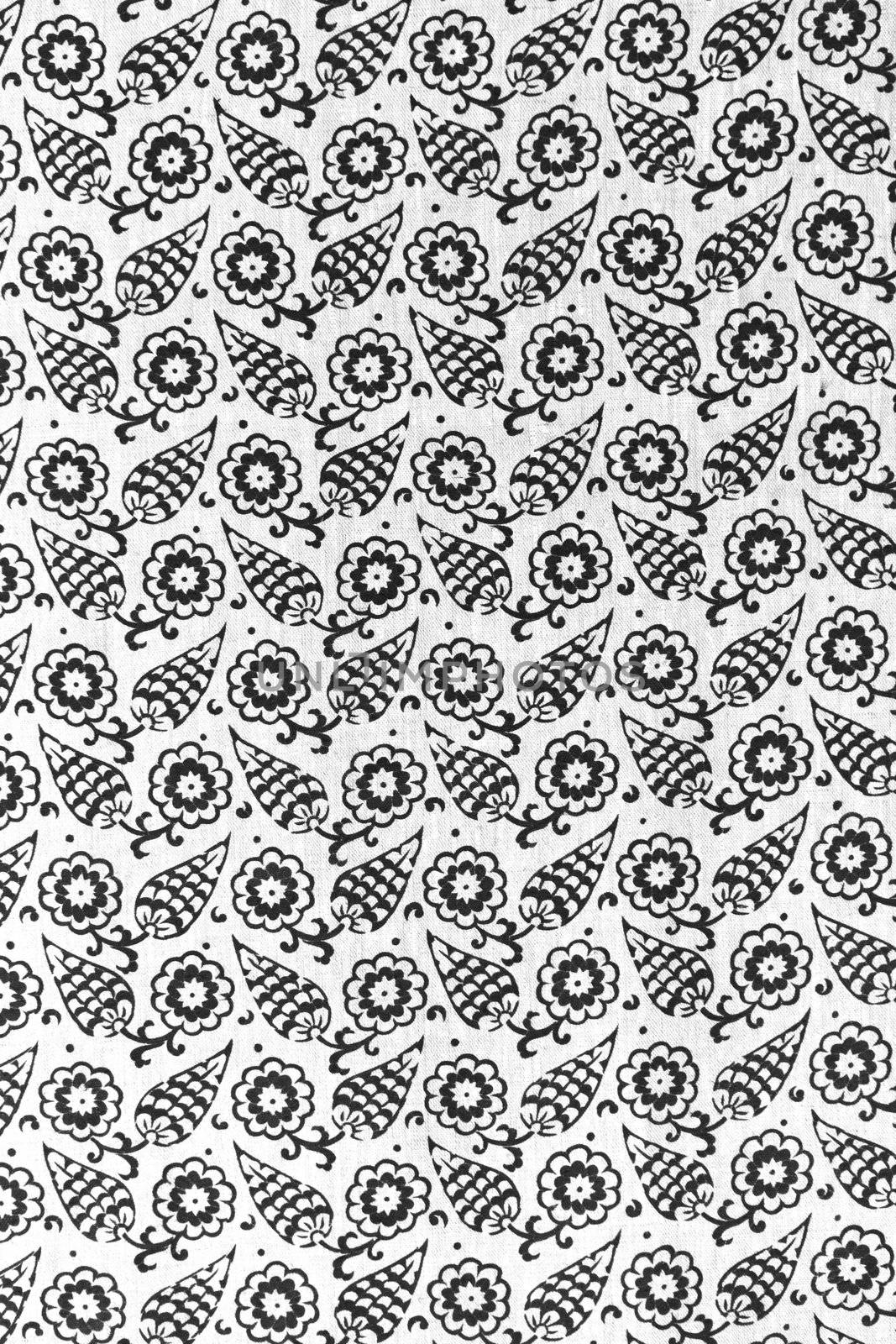 Background black and white pattern with flowers