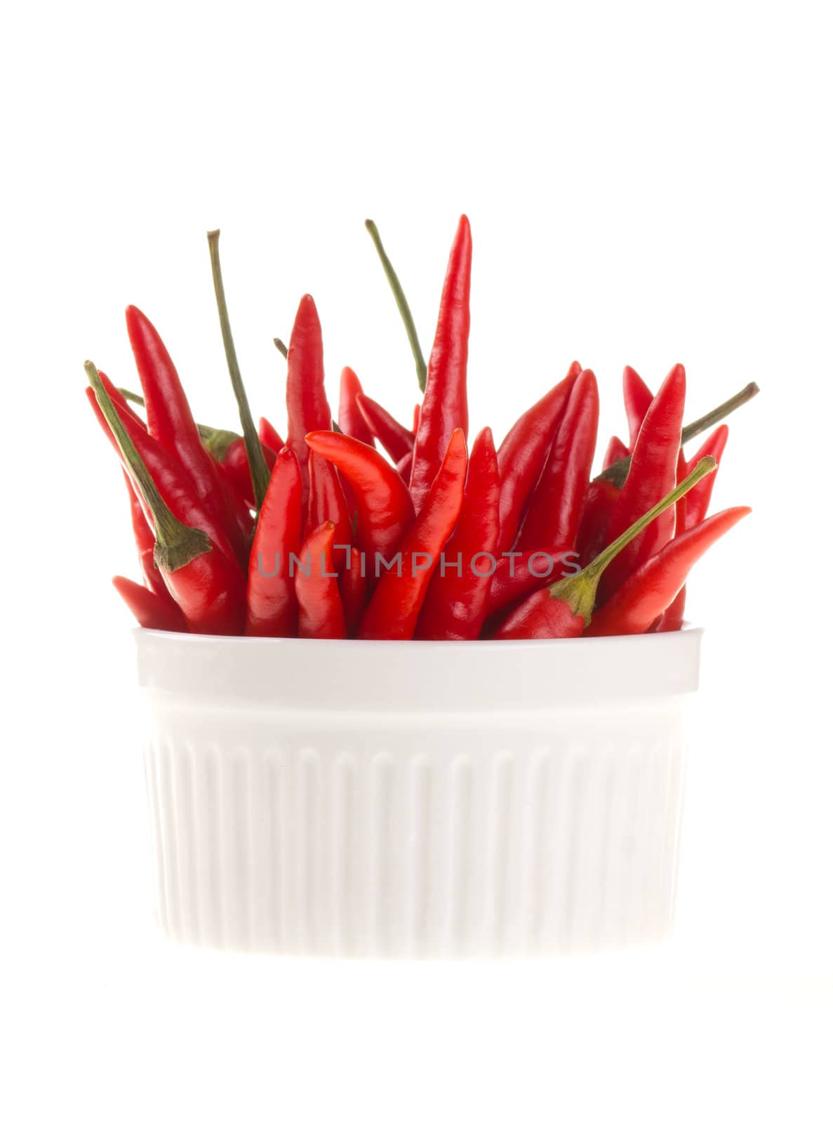 Red chili peppers in a bowl