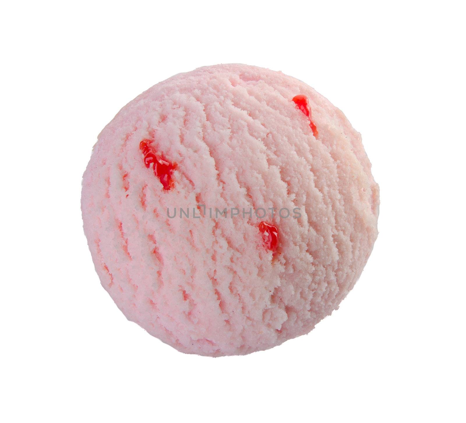 ice cream scoop. Strawberry ice cream.