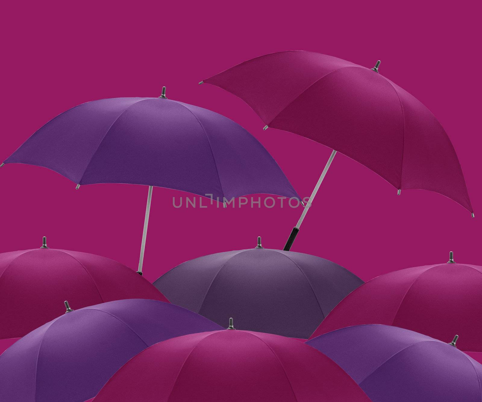 Multicolored umbrellas a symbol of summer, fashion and decoration.
