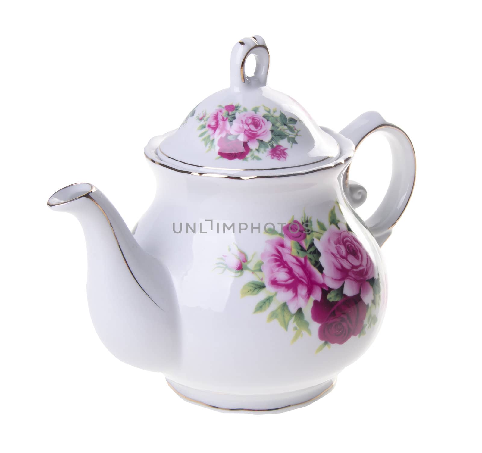 tea pot, ceramic teapot on background. by heinteh