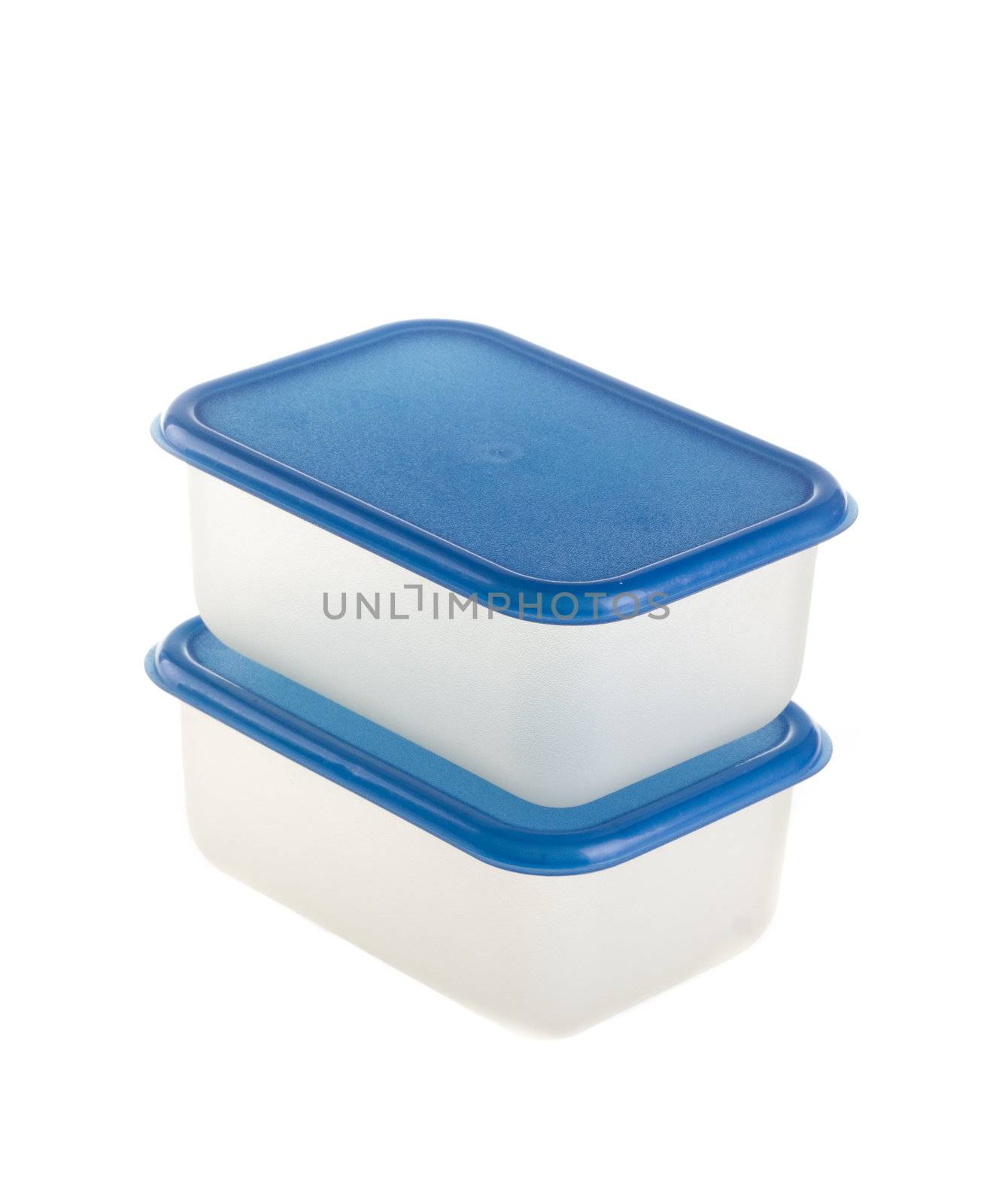 Plastic Containers on Isolated White Background