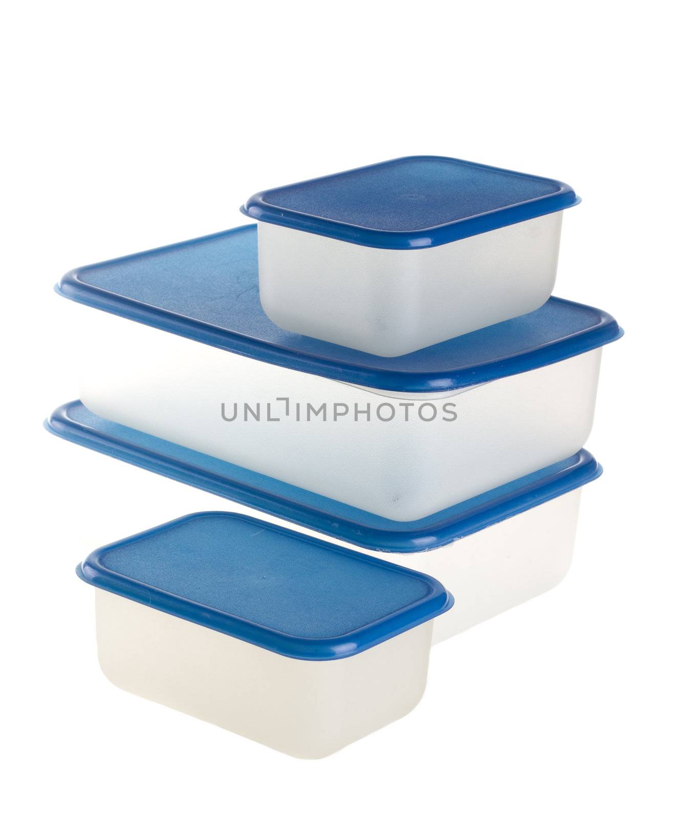 Plastic Containers on Isolated White Background