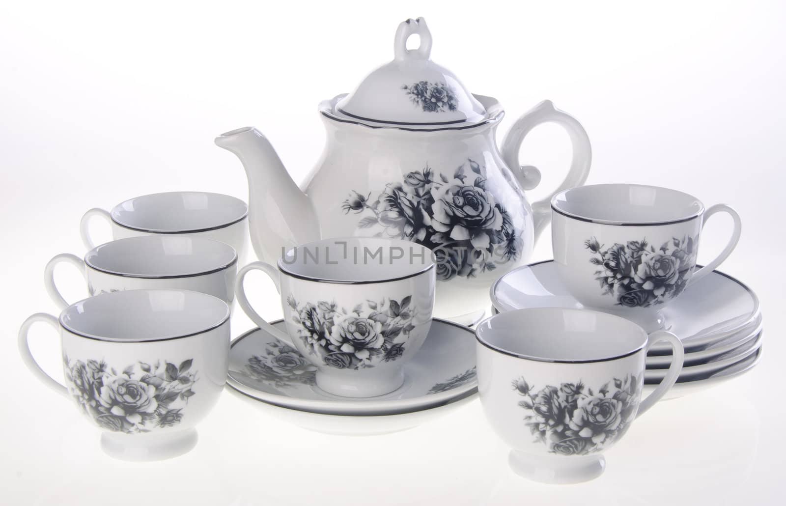 tea pot, ceramic teapot on background. by heinteh