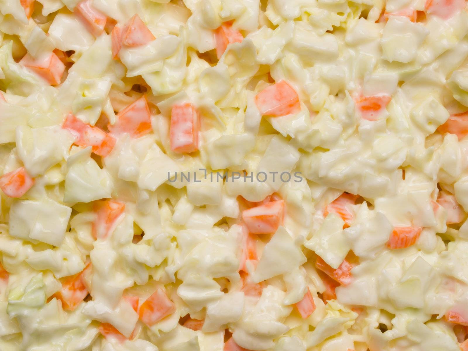 close up of coleslaw salad food background