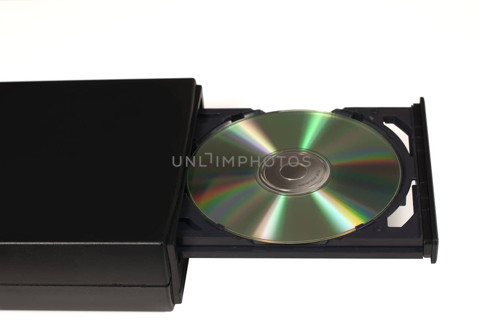 CD in a opened tray drive