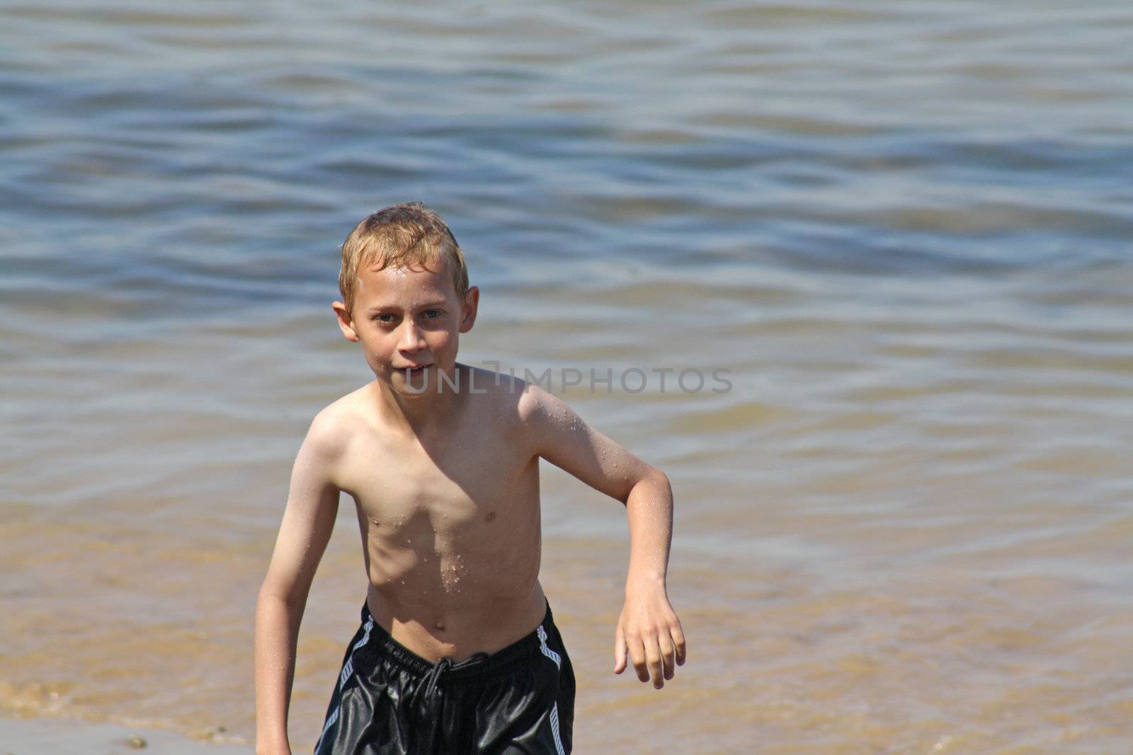 teenage boy in the sea