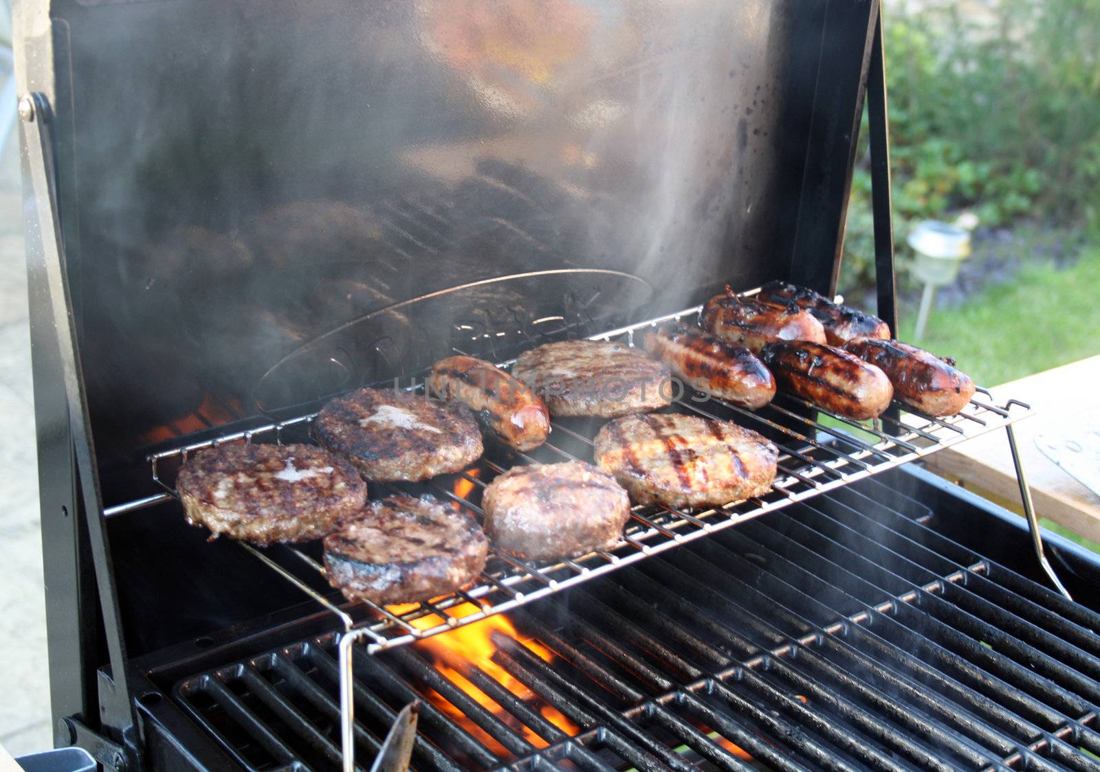 burgers on the grill