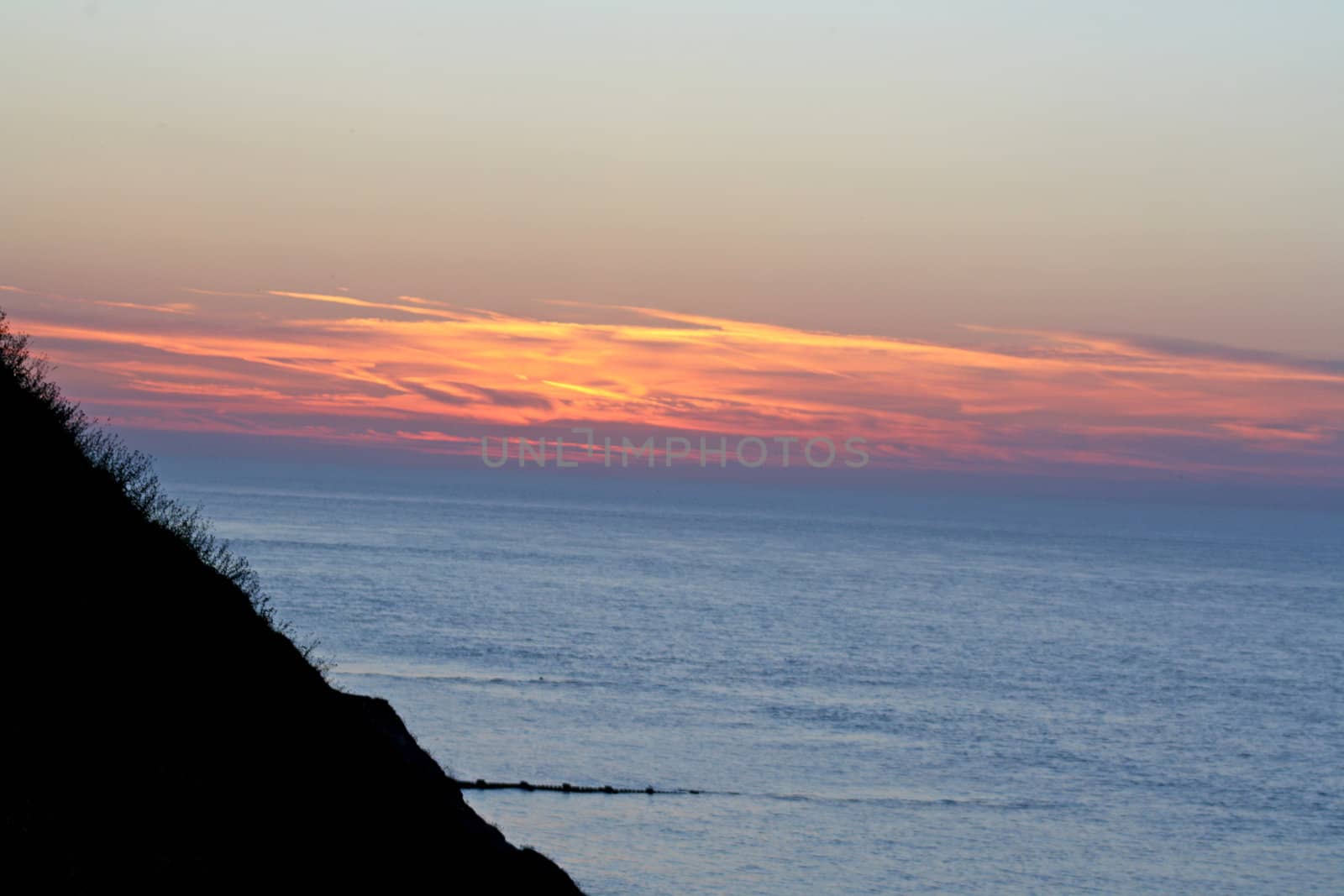 sun set over the beach 