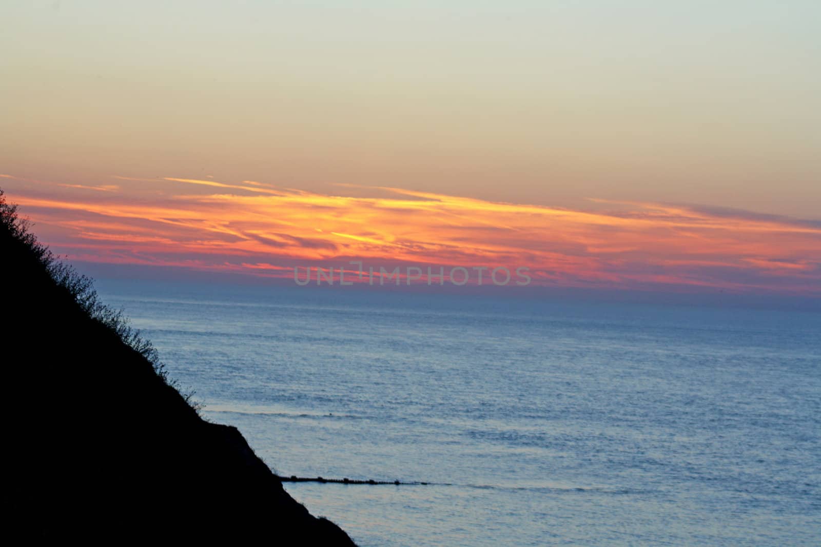 sun set over the beach 