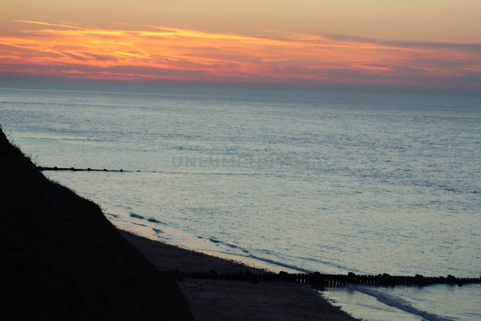 sun set over the beach