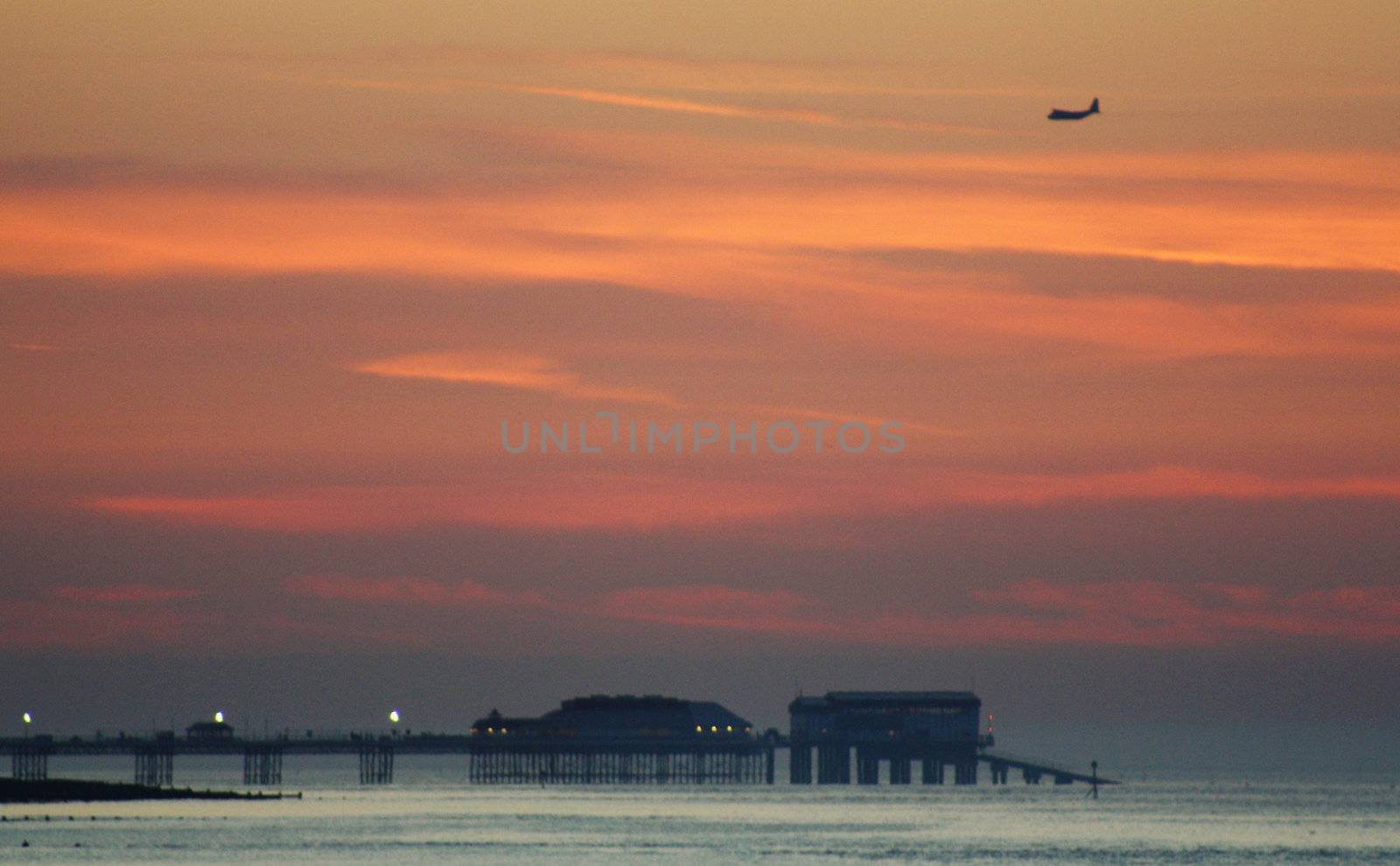 sun set over the beach