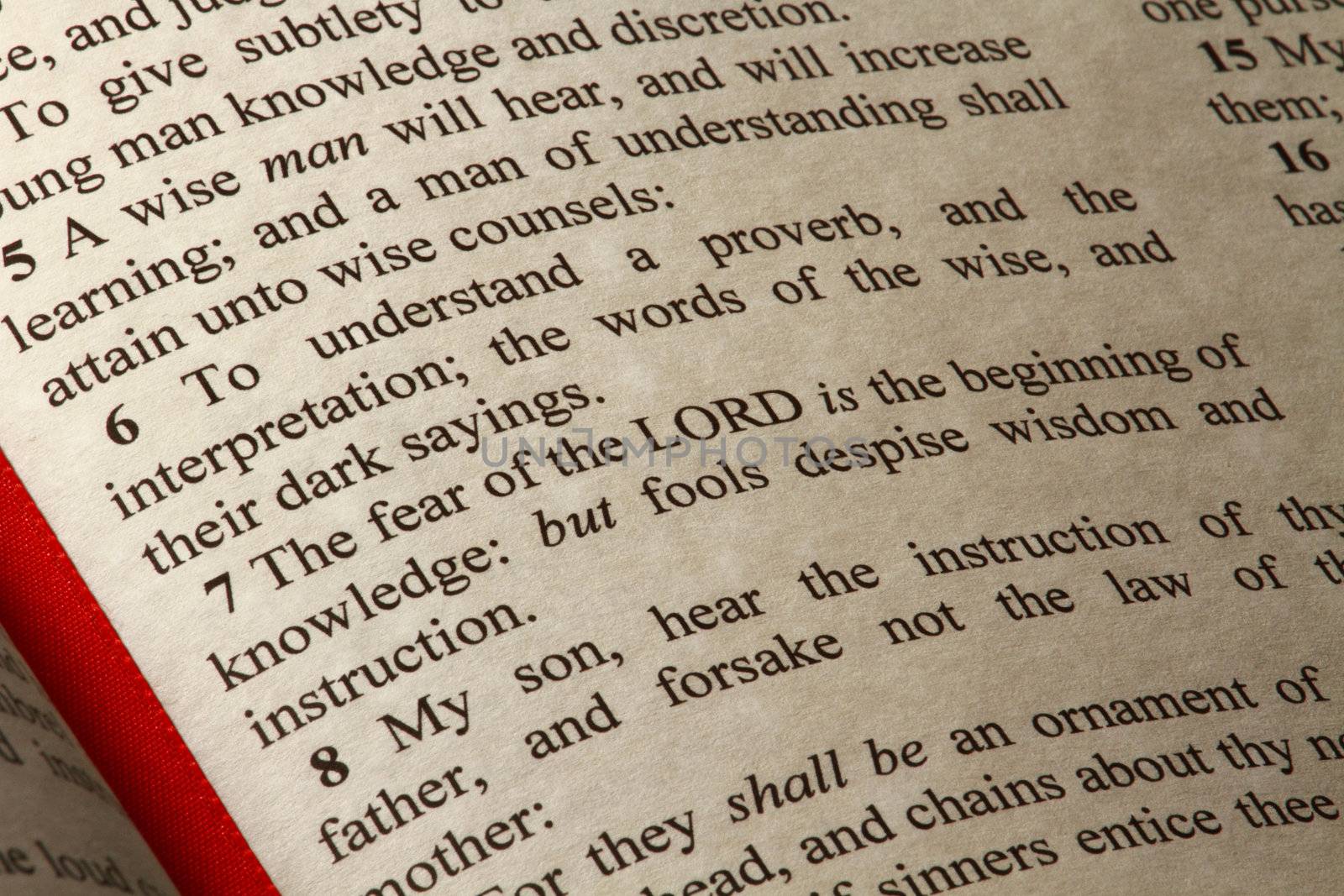 A passage of wisdom from the Book of Proverbs in the Old Testament of the Holy Bible