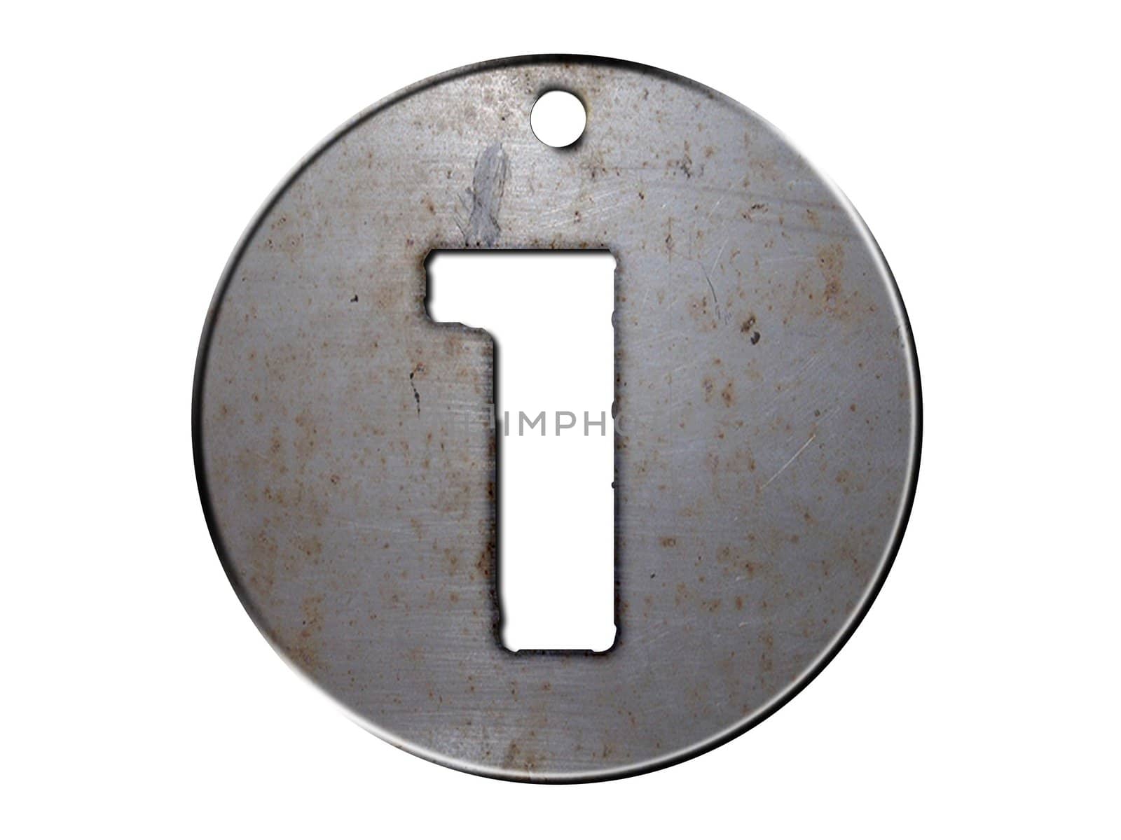 3d metal disc one  number