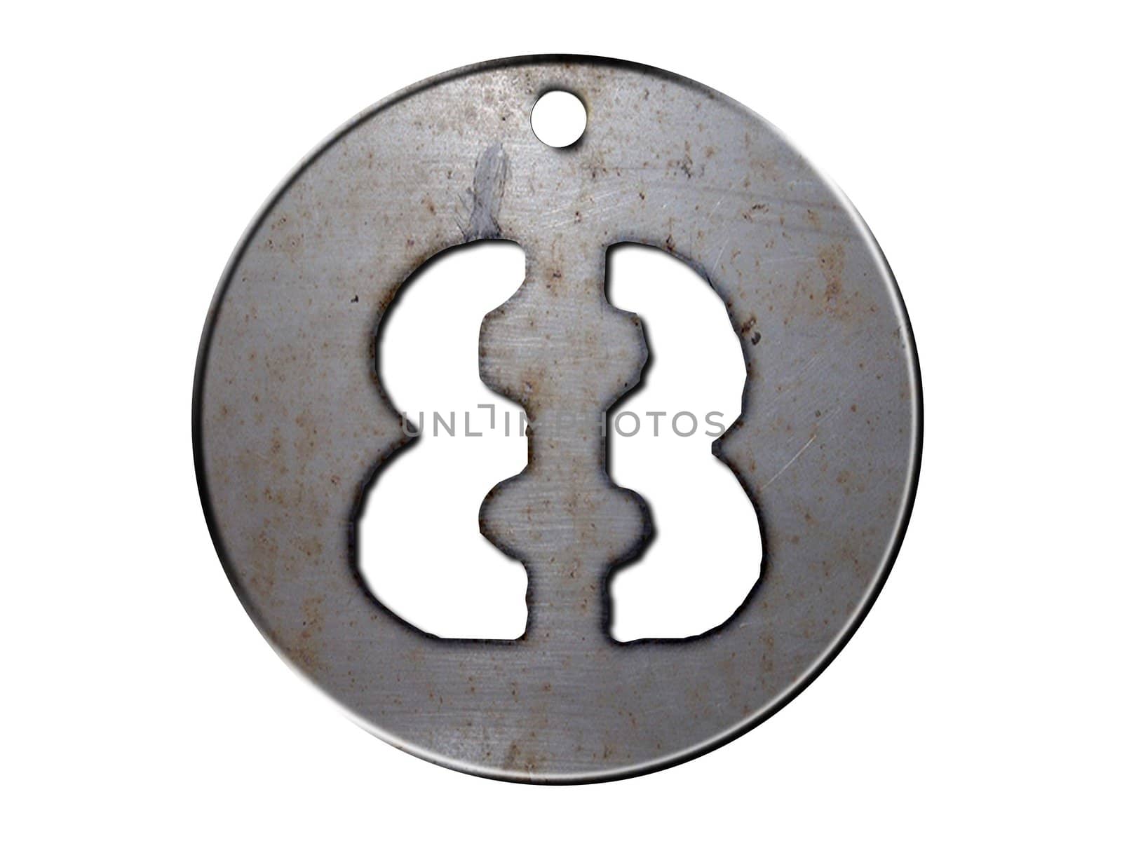 3d metal disc eight  number