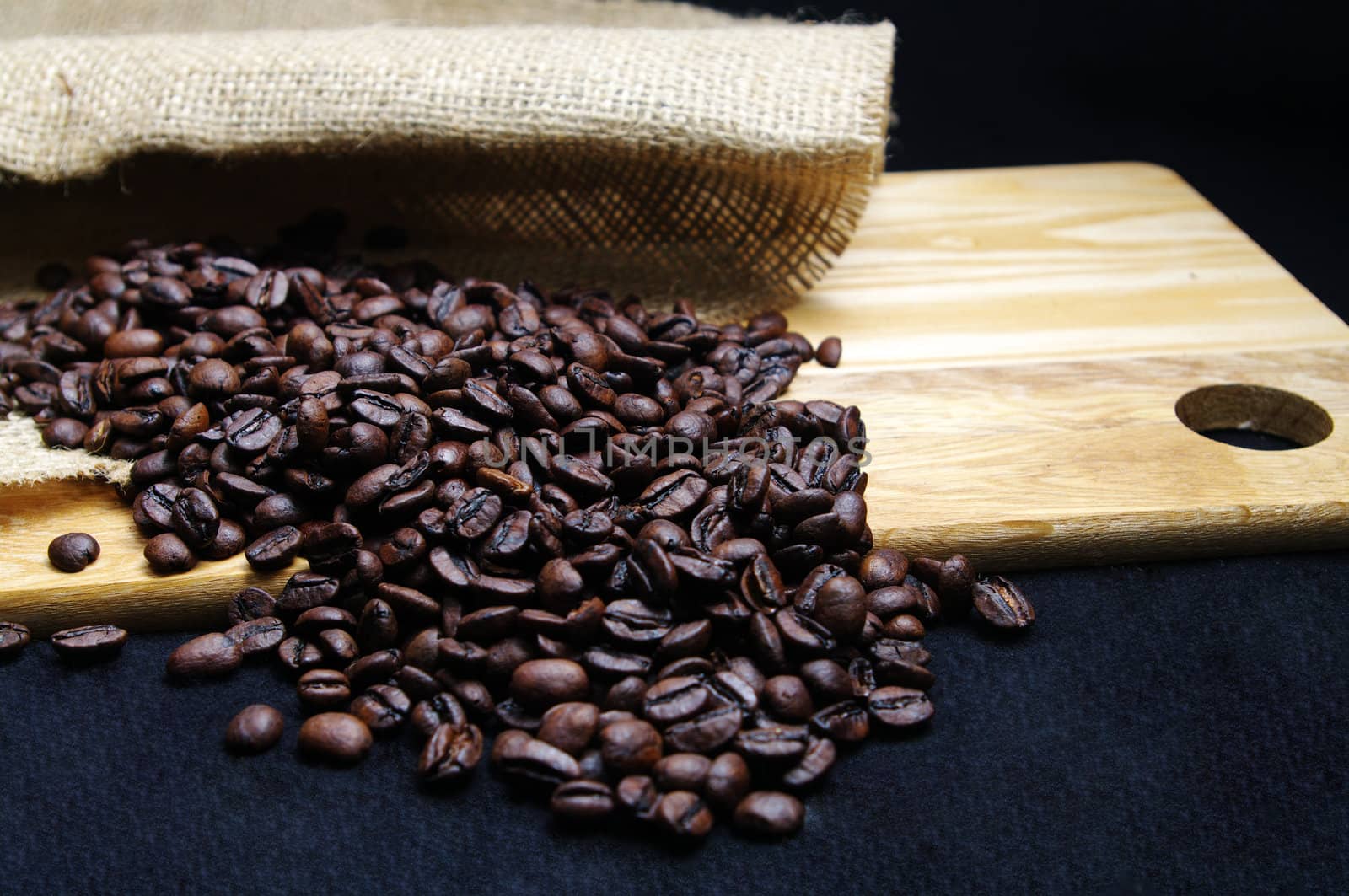 Coffee Beans and Burlap by edcorey