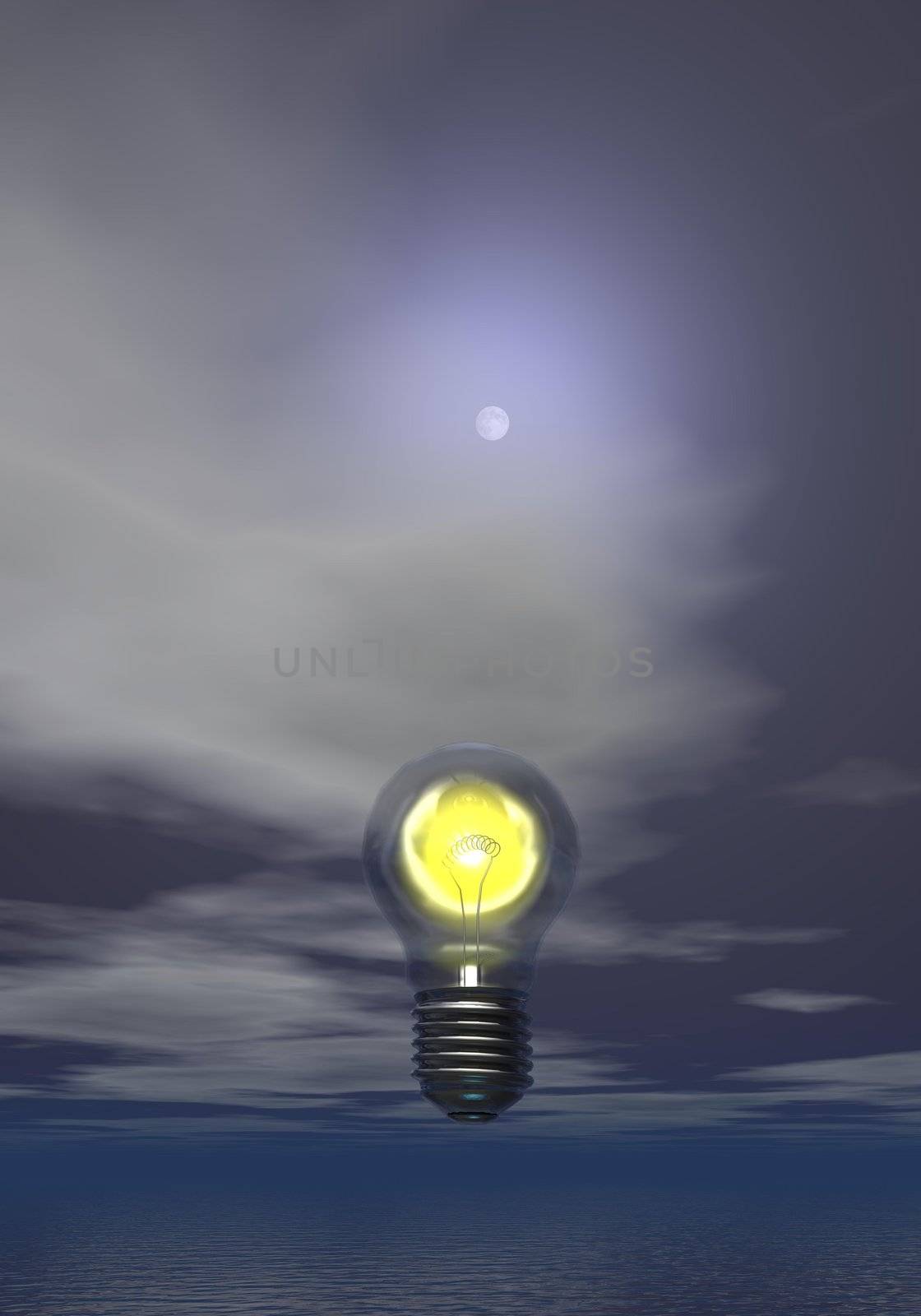 Light bulb by night by Elenaphotos21