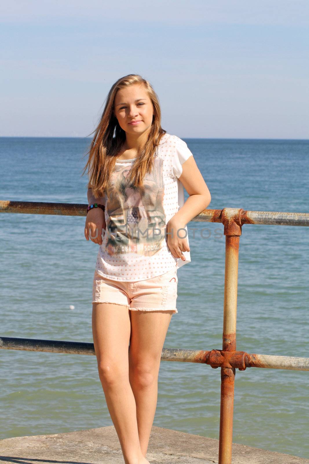 stunning teenage girl on the beach