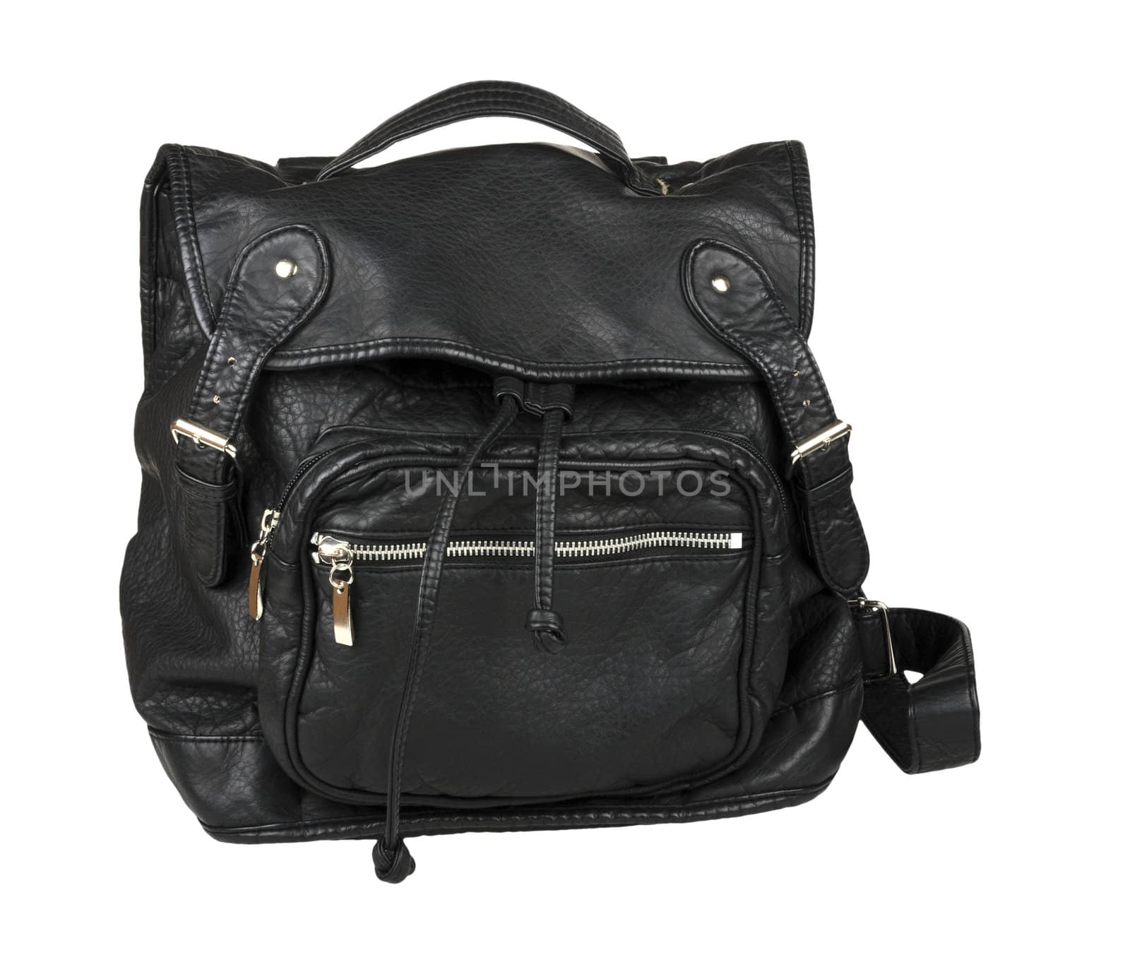 leather backpack isolated on a white background