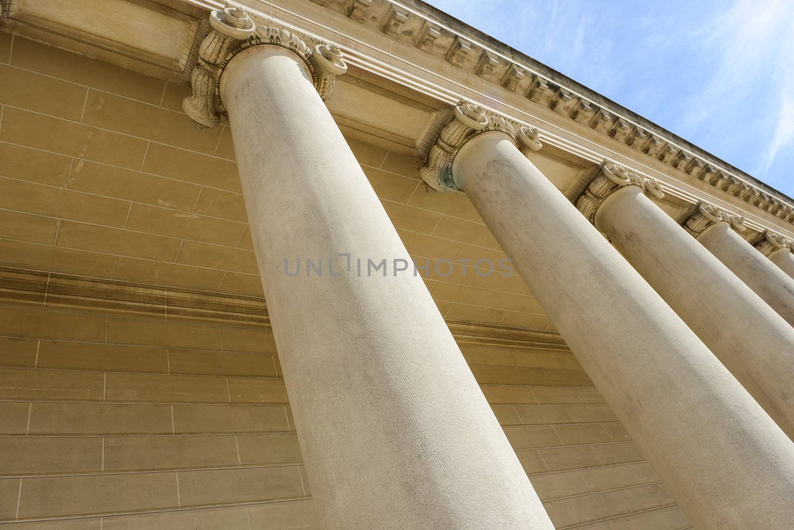 Pillars of Strength Blue Sky Background