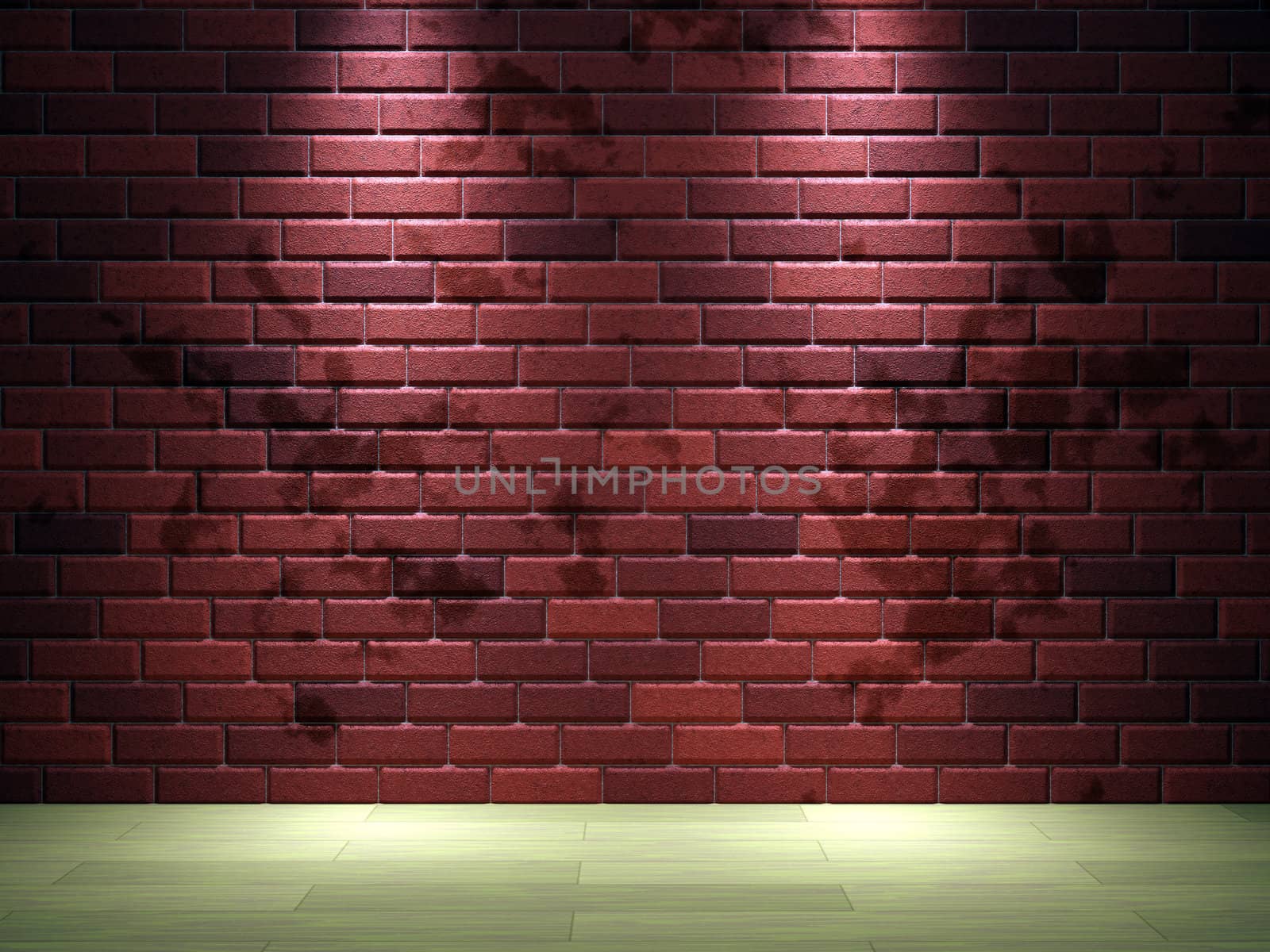 Interior of a room with a brick wall
