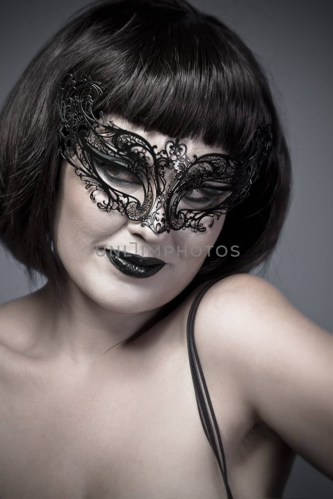 Warm woman with Venetian mask and corset, sensual, sexy and attr by FernandoCortes