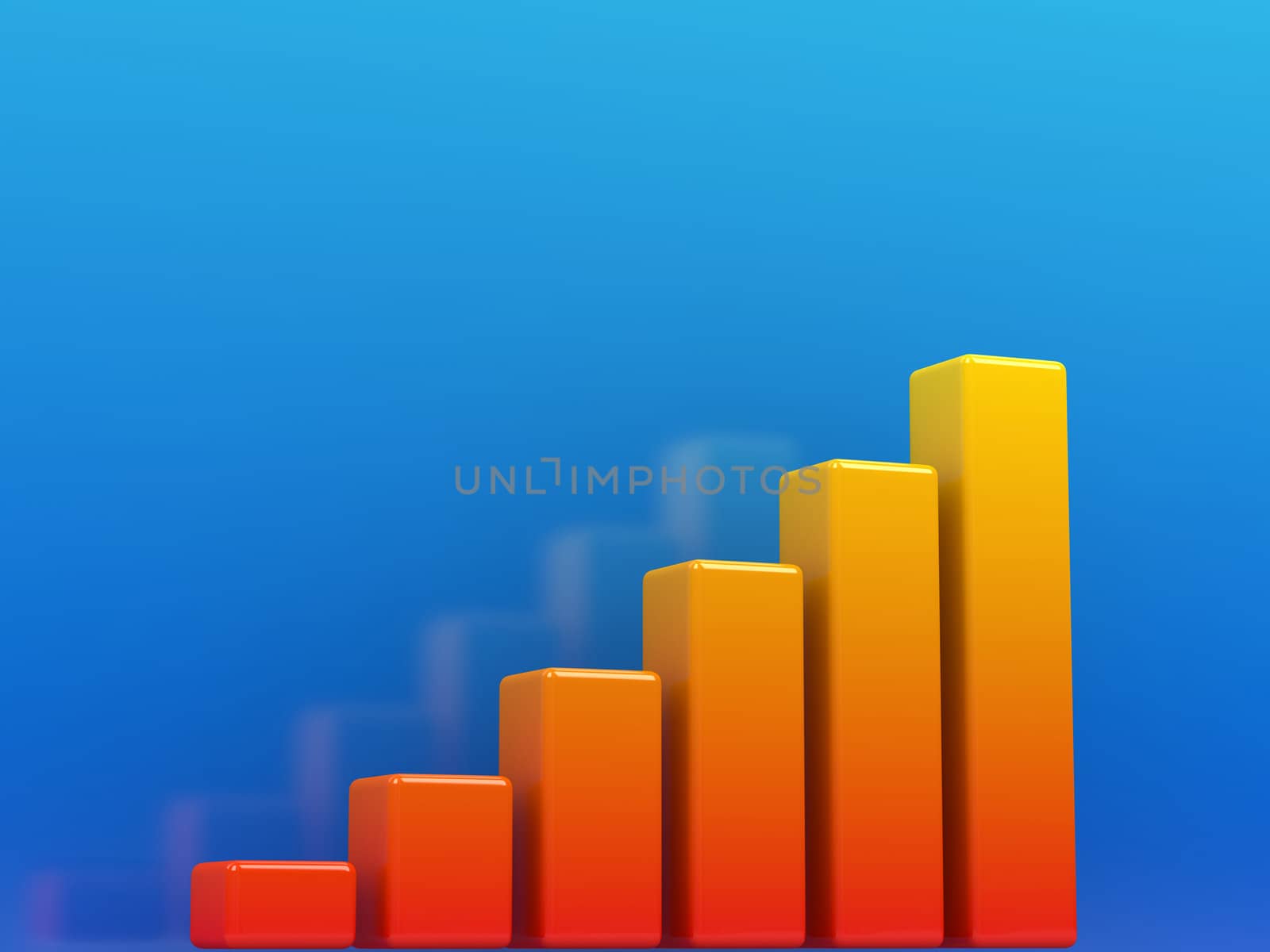 Bright orange graph on a blue background
