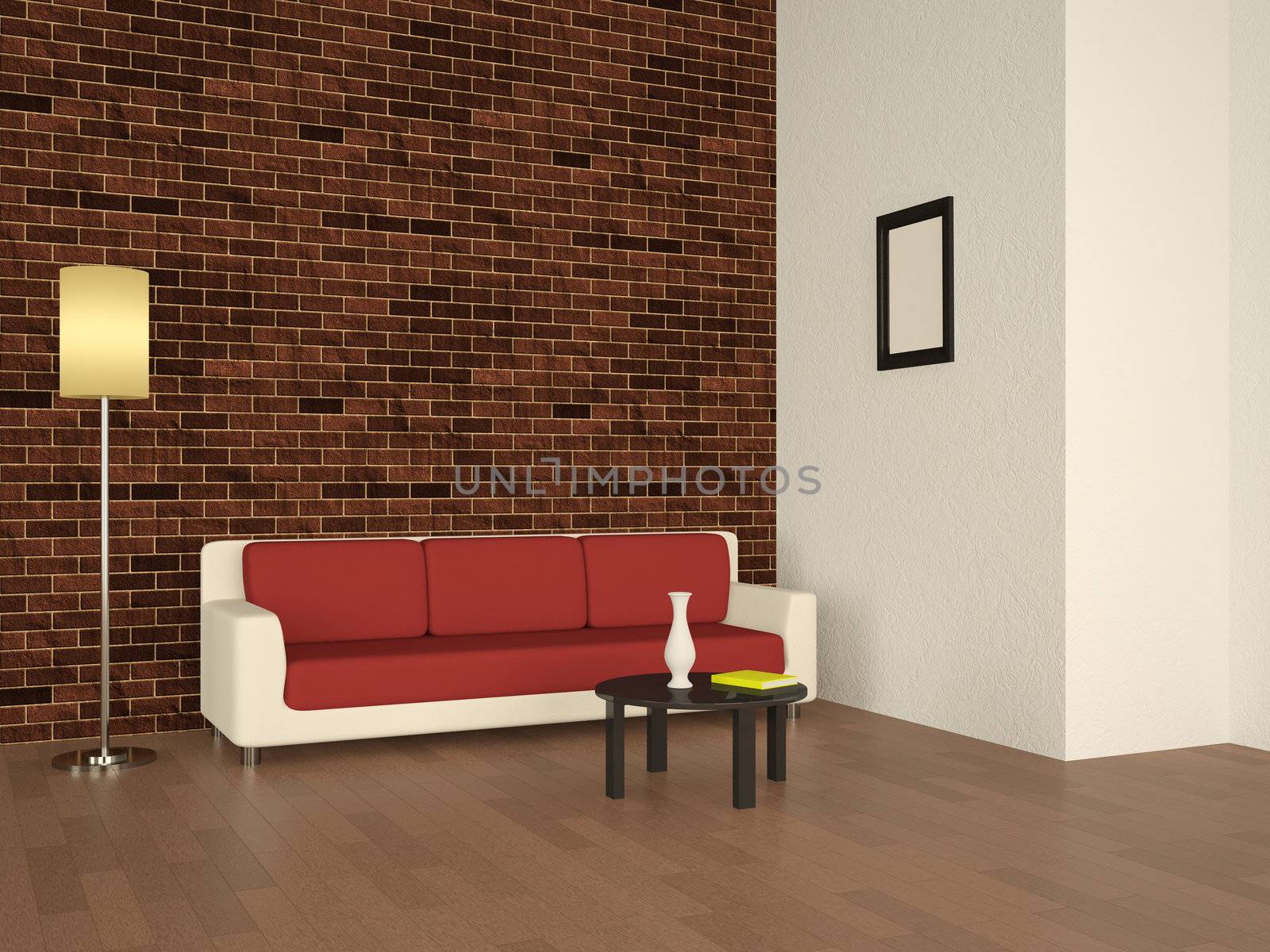 Interior with a sofa  by Astragal